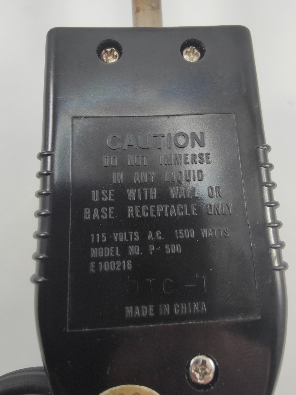 Dazey 120V 1650W Heat Temperature Control Probe Power Supply P-500 E100216 DTC-1