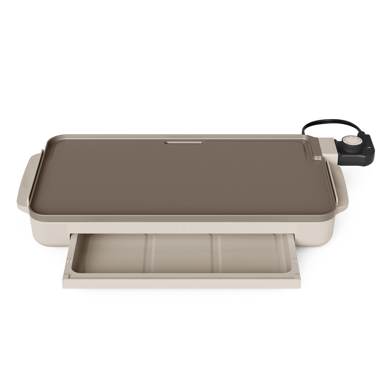 Bella 10″ x 18″ Nonstick Ceramic Griddle with Warming Tray, Oatmilk