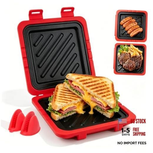 2026 Microwave Sandwich Maker, Microwave Toaster with Adjustable Silicone