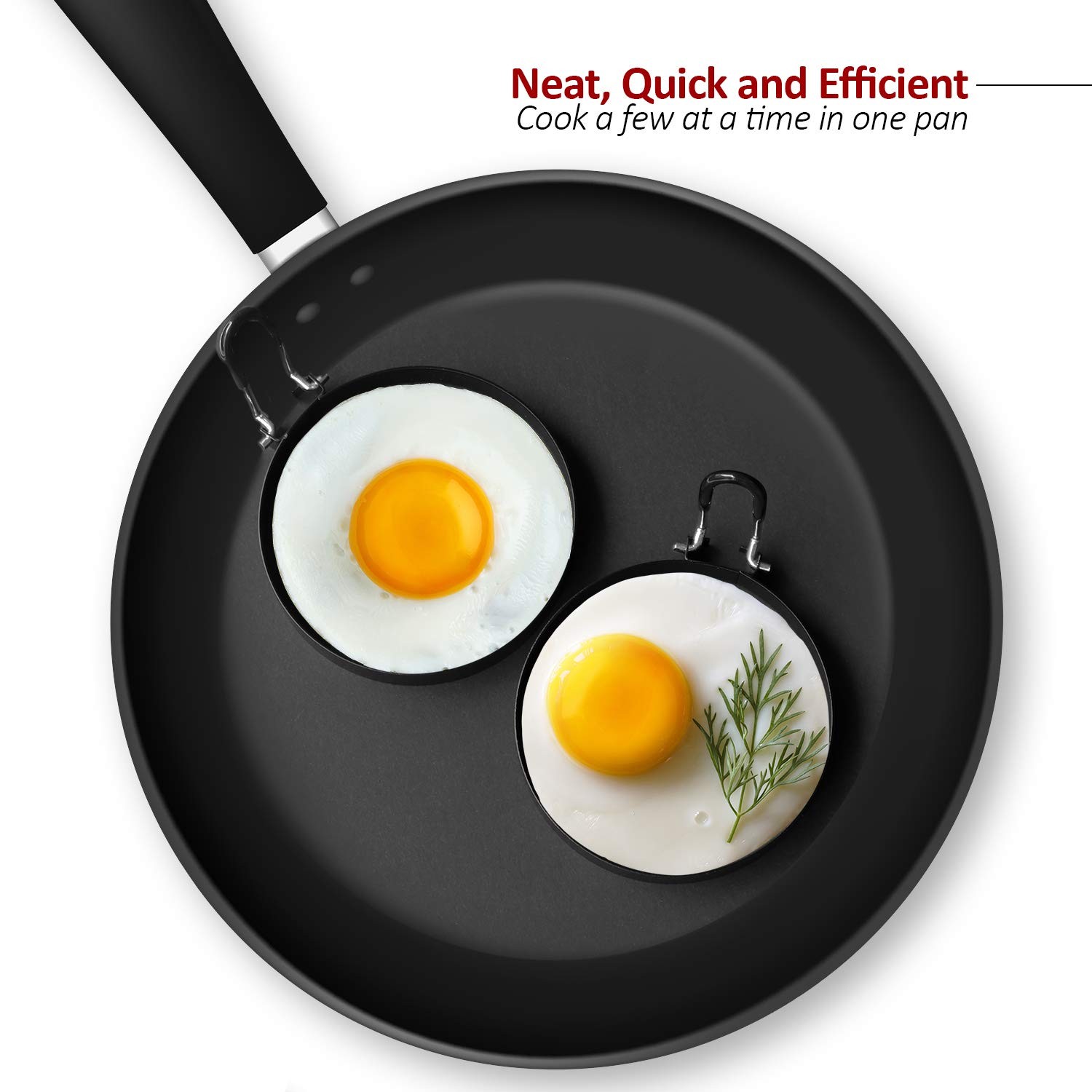Egg Rings 4 Pack Stainless Steel Cooking Pancake Mold for Frying and Omelet