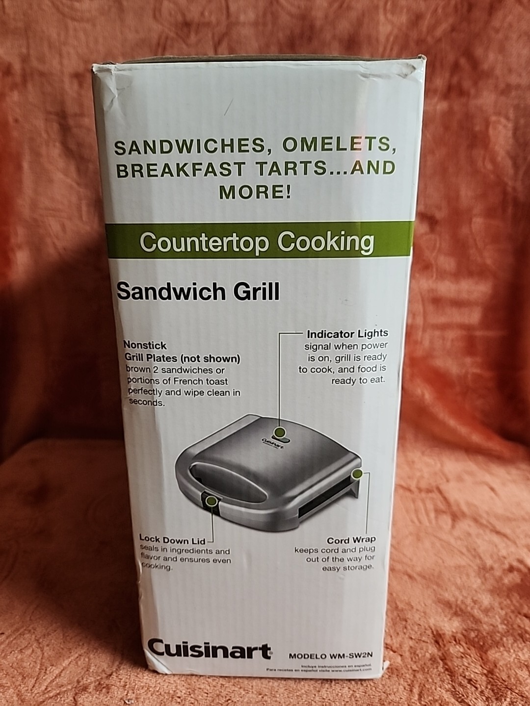 Cuisinart Countertop Cooking Sandwich Grill BPA Free WM-SW2N. NIB (BOX P)
