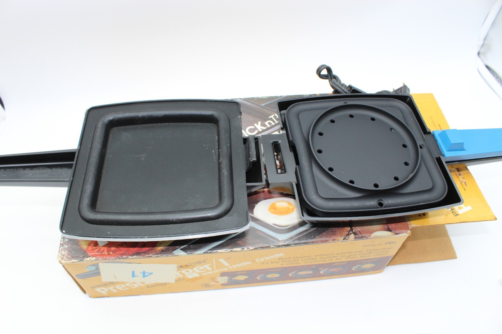 Vintage PRESTO Prestoburger 1 Cooker Grill Liddle Griddle #01/PB1 New Open Box
