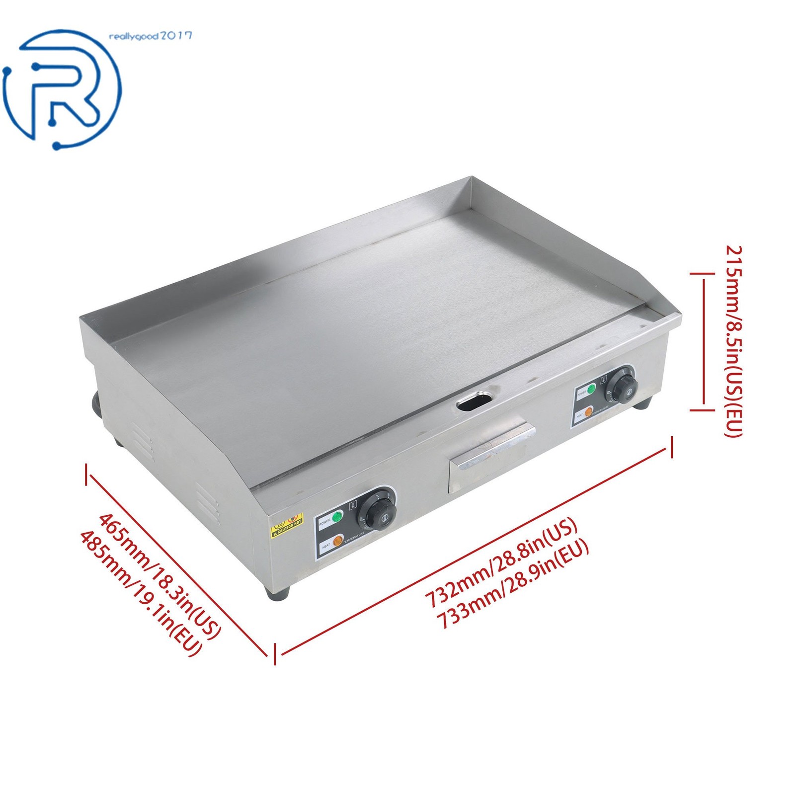30″ 3000W Commercial Electric Griddle Electric Countertop Griddle 122°F-572°F