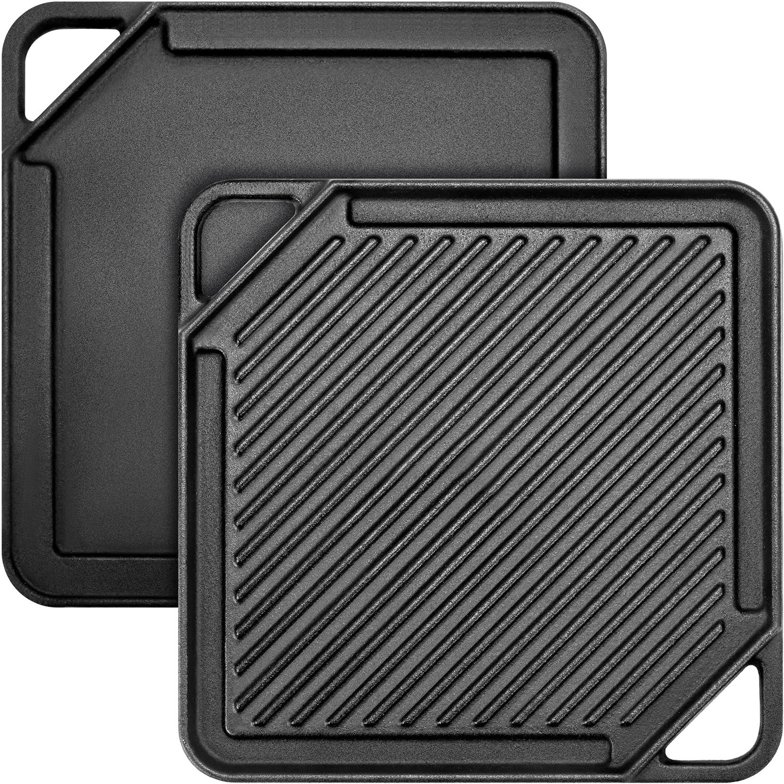 GGC Cast Iron Reversible Griddle, 2-In-1 Griddle Pan Gas Grills And Stove Tops