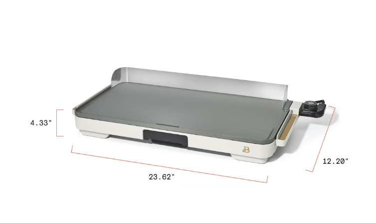 Beautiful Griddle 12×22 with backsplash, White Icing