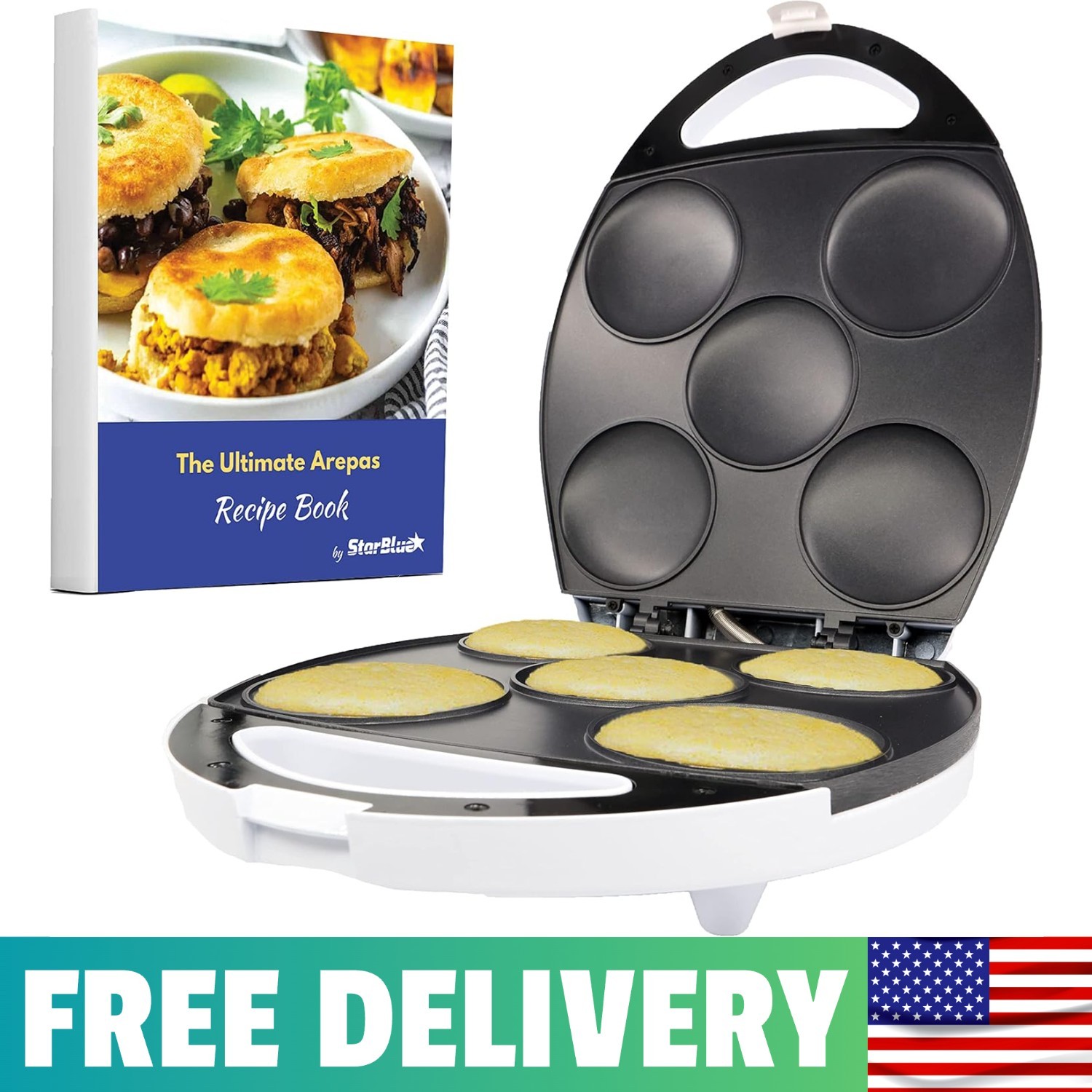 Electric Arepa Maker And Mini Pancake Maker By With FREE Arepa Recipes EBook –