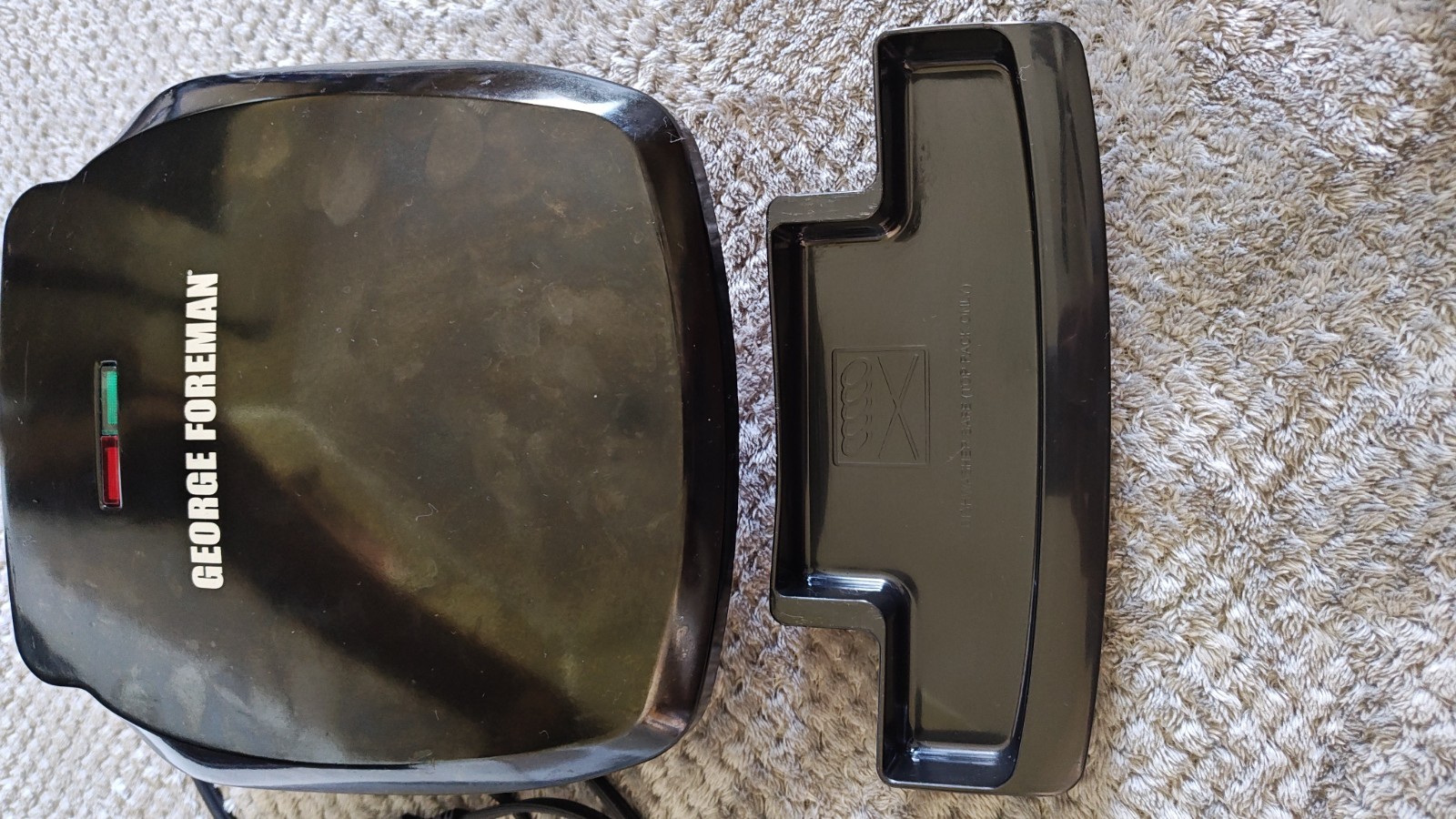 George Foreman Classic Plate 2-Serving Indoor Electric Grill GR10B NOB