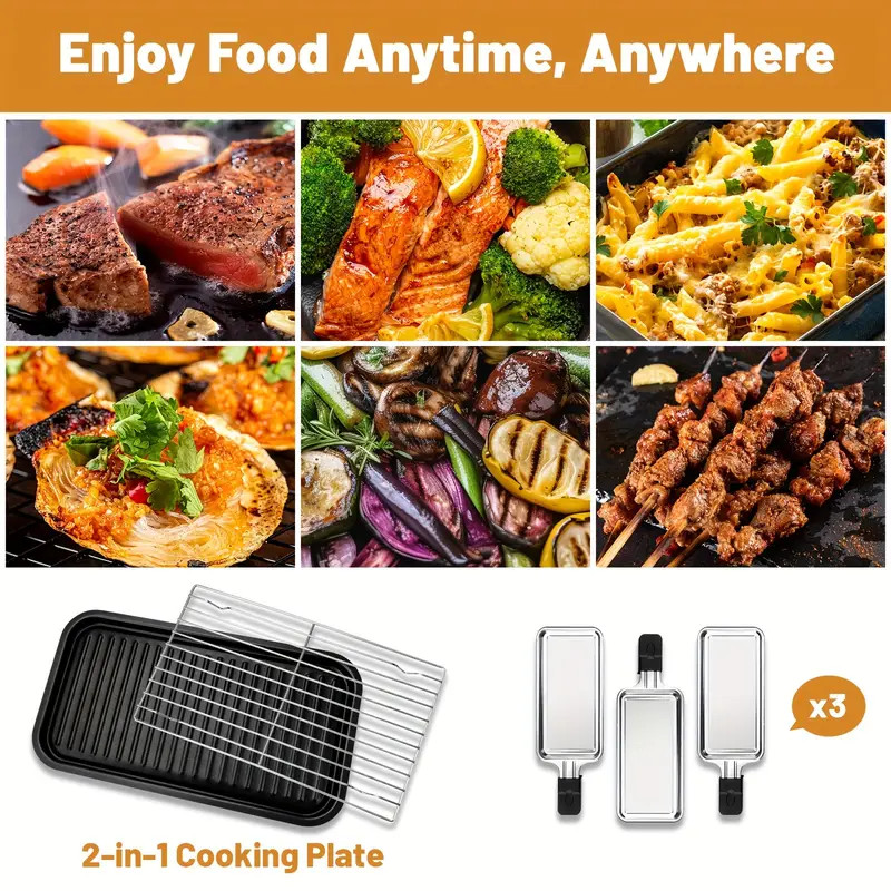 Smokeless Electric Grill, Indoor Grill With Removable Non-Stick Plate, Indoor Gr