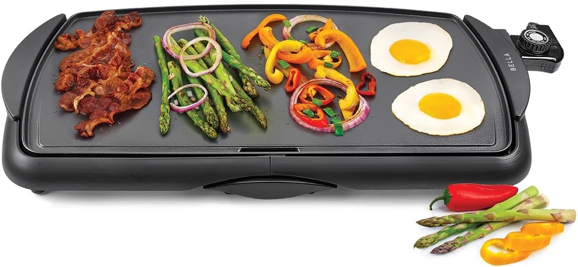 Electric Non-Stick Griddle, Make 10 Eggs At Once, Healthy-Eco Non-stick Coating,