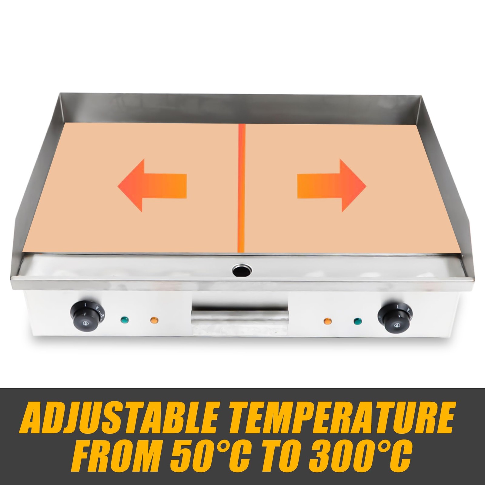 Electric Griddle 3000W 28 Inch Stainless Steel Non Stick Adjustable Temperature