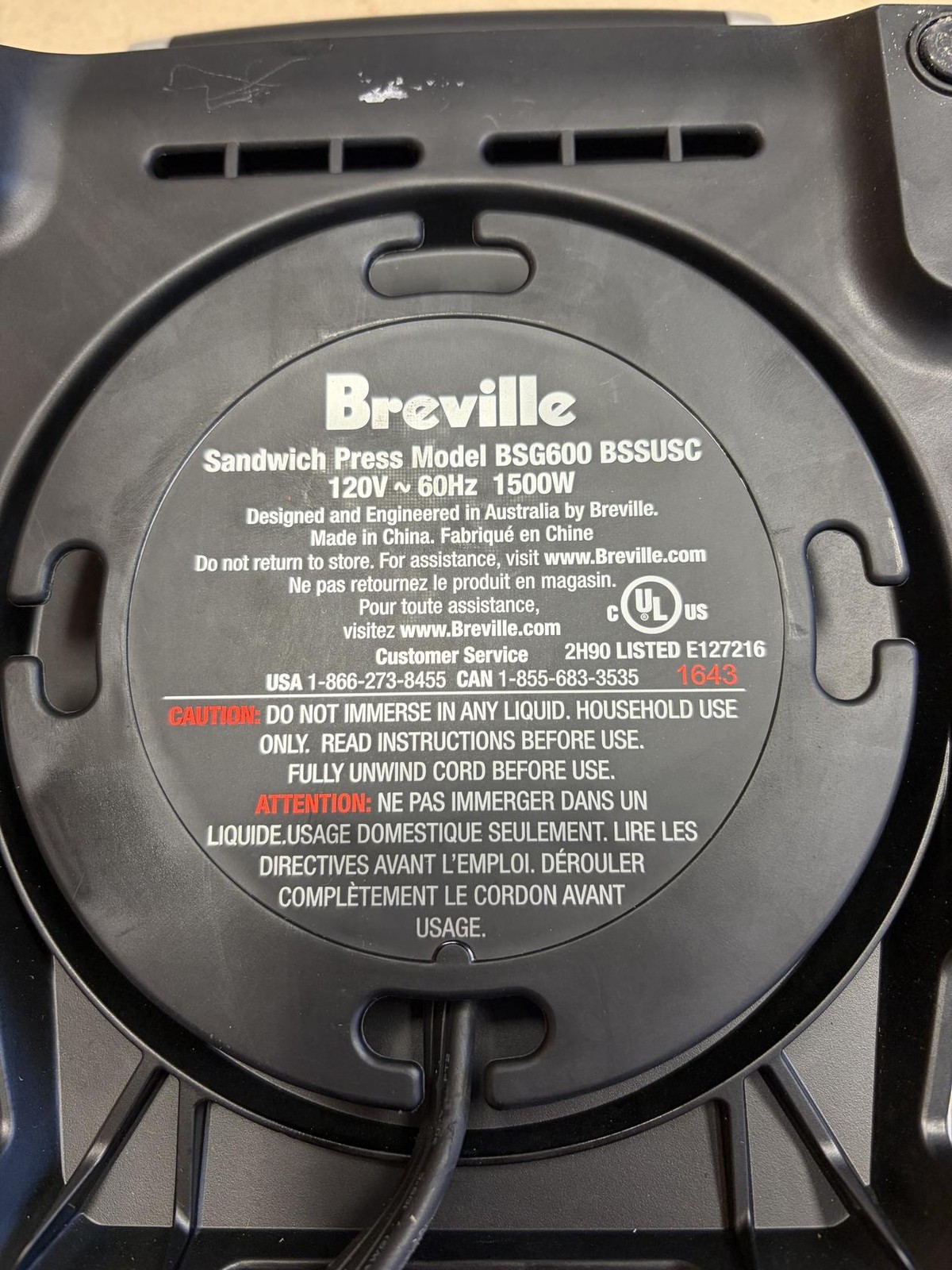Breville BSG600BSSUSC Panini Press Electric Grill, Brushed Stainless Steel