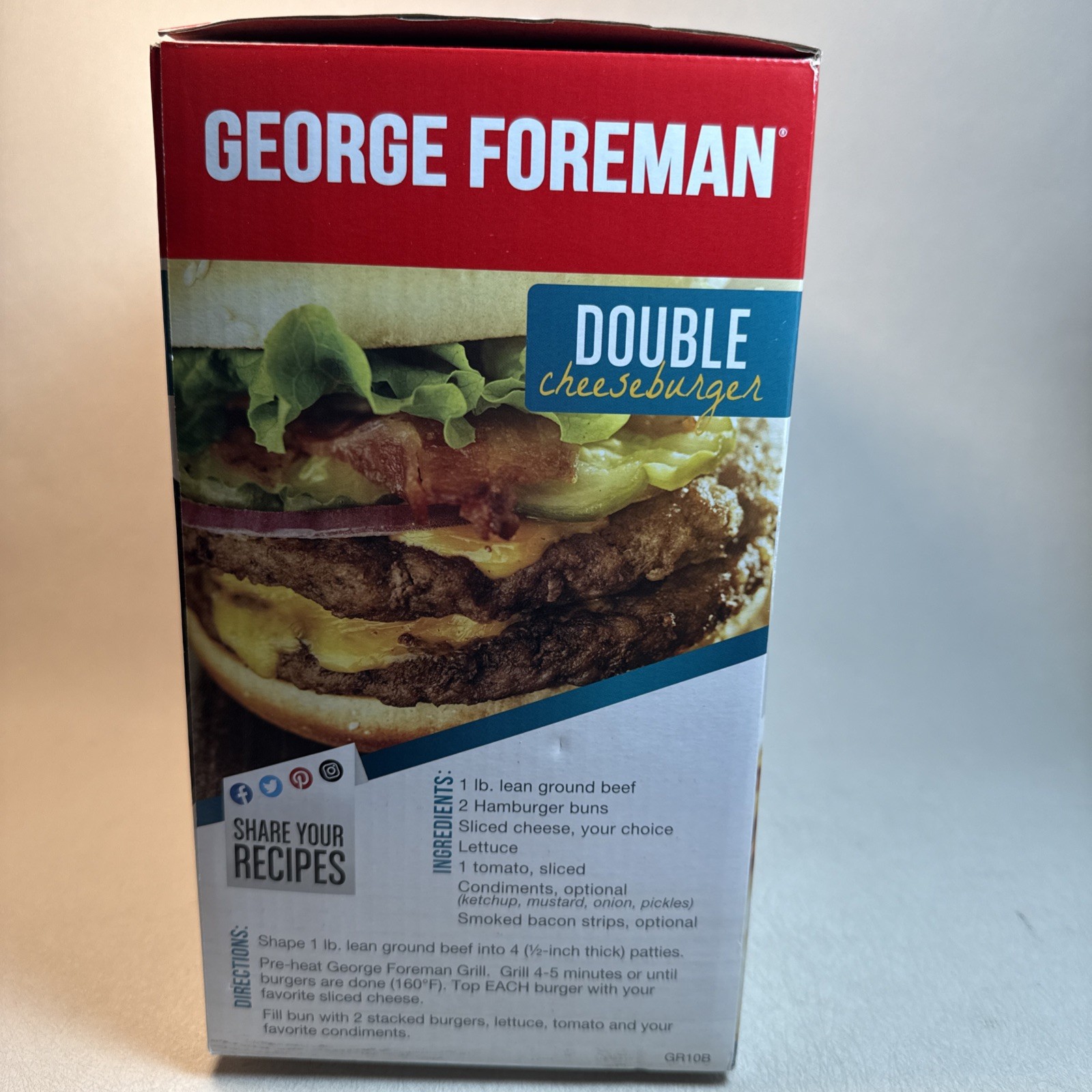 George Foreman 2-Serving Electric Grill GRP472P GR10B Nonstick Black Compact