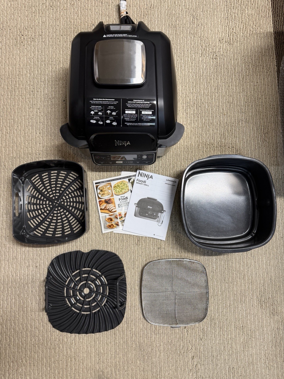 Ninja Foodi Smart 5-in-1 Indoor Grill Air Crisp Roast Bake And Dehydrate LG450CO