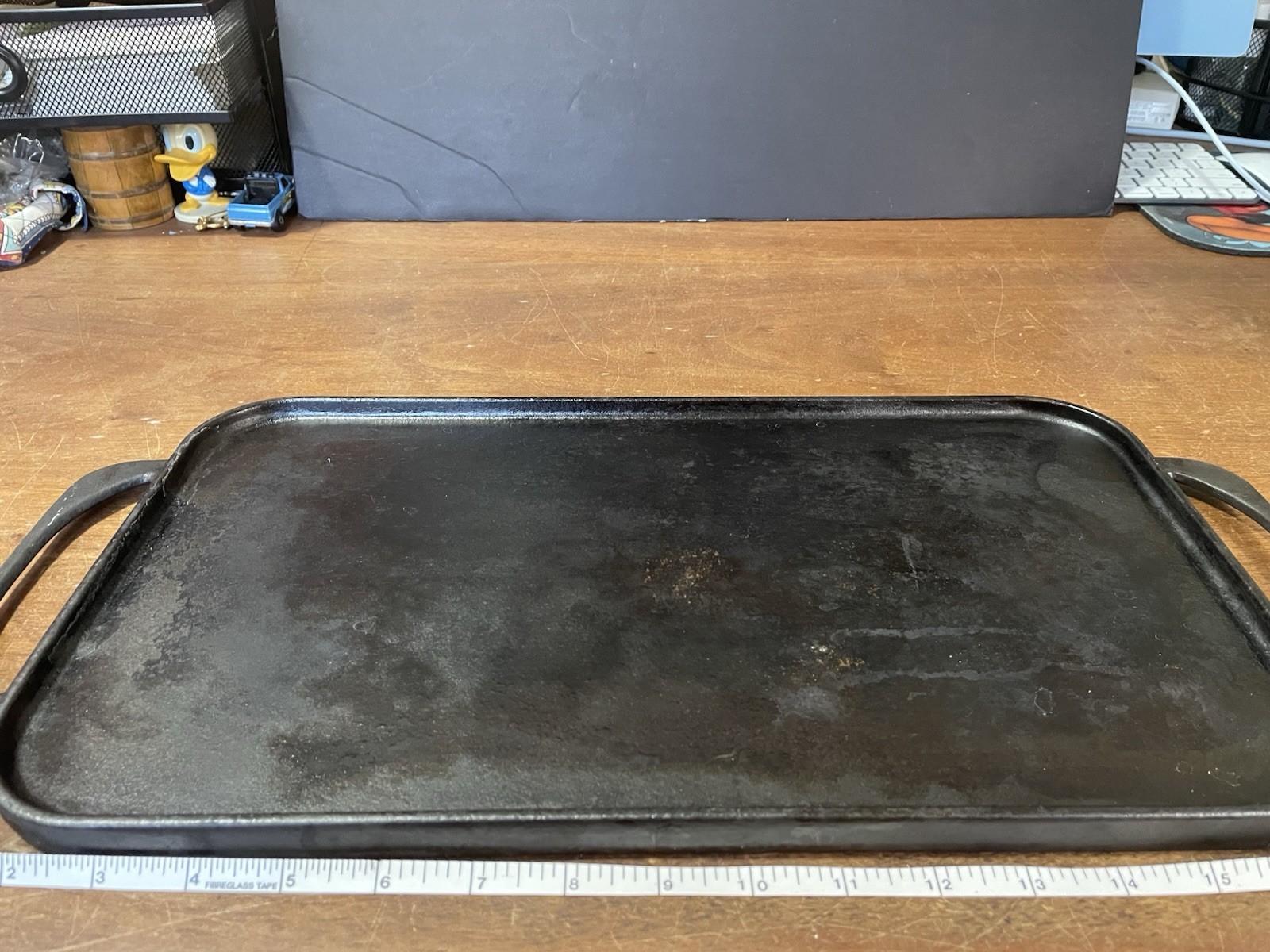 Vintage Cast Iron Griddle-Grill. Two in Griddle one side & Grill Unbranded