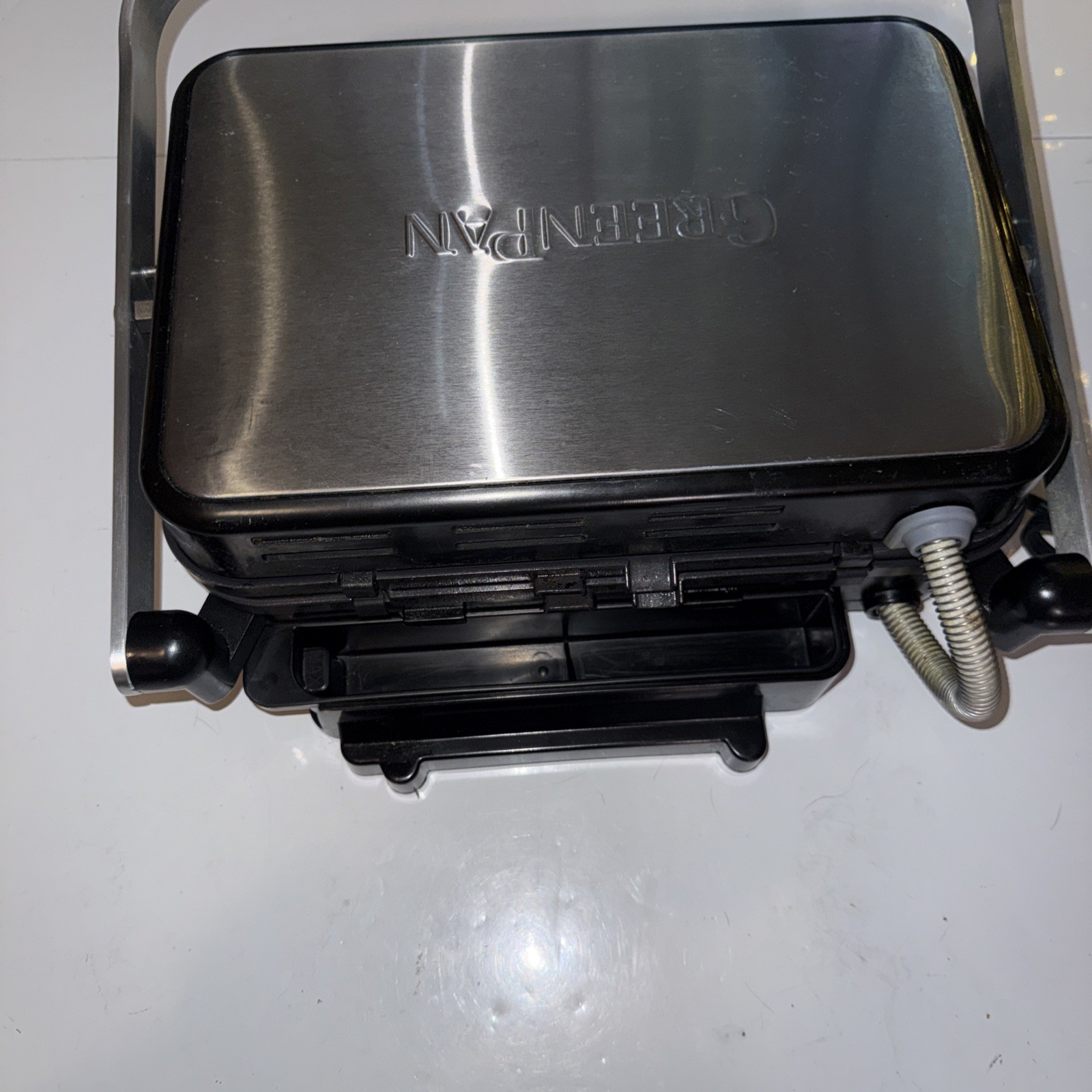 GreenPan Electric Indoor Stainless Steel 6-in-1 Contact Grill & Griddle CC006410