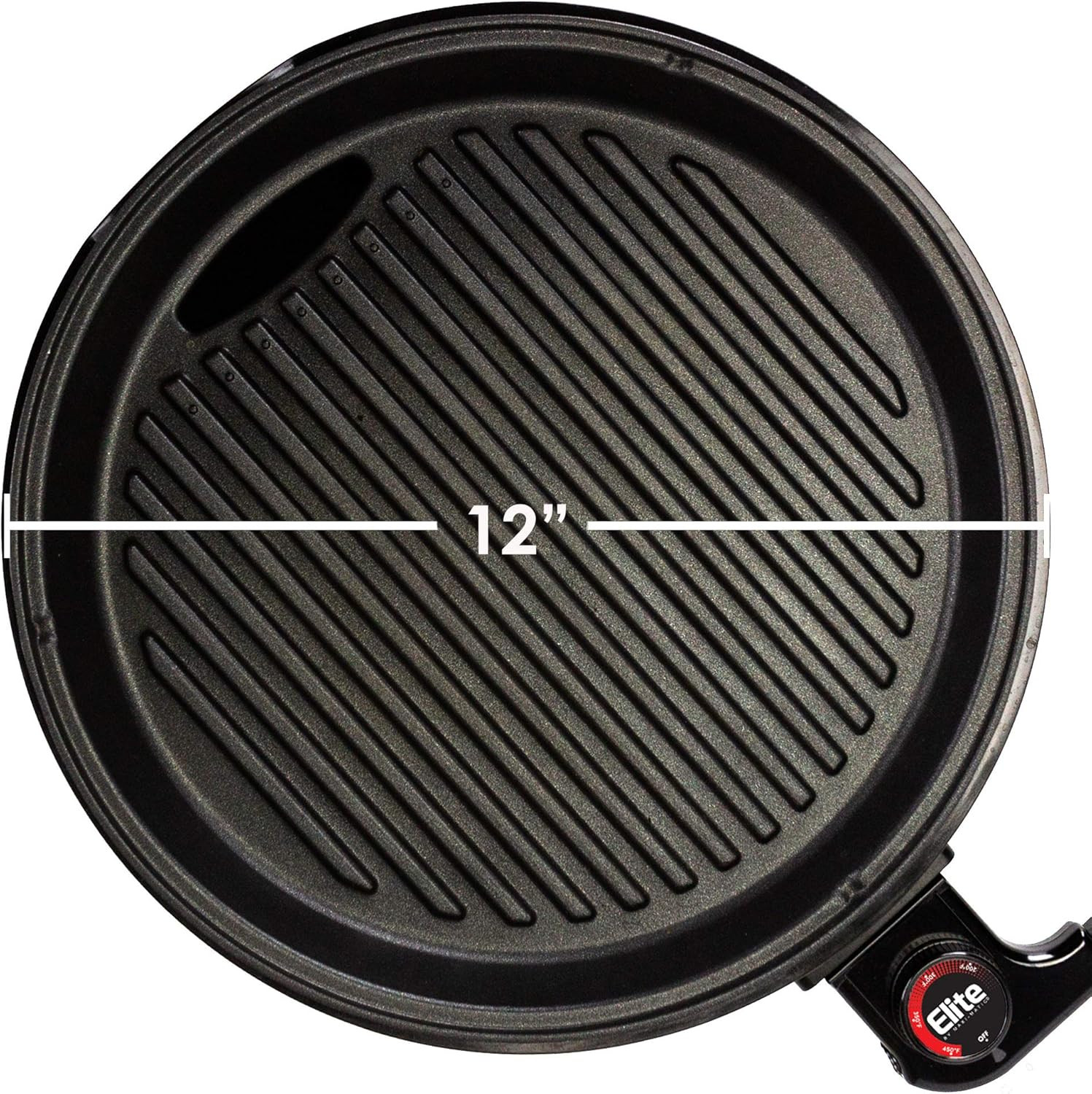 EMG6505G 12″ Smokeless Indoor Electric BBQ Grill with Glass Lid Dishwasher Safe,
