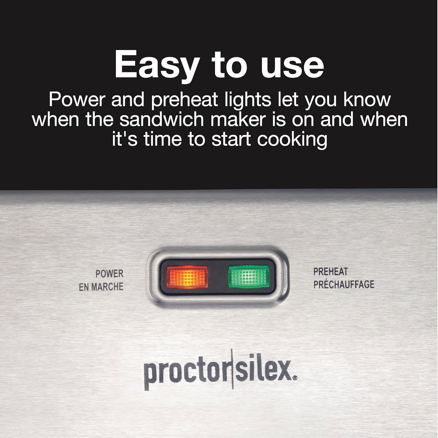 Deluxe Hot Sandwich Maker PFAS-Free Nonstick Fits 2 Sandwiches Stainless