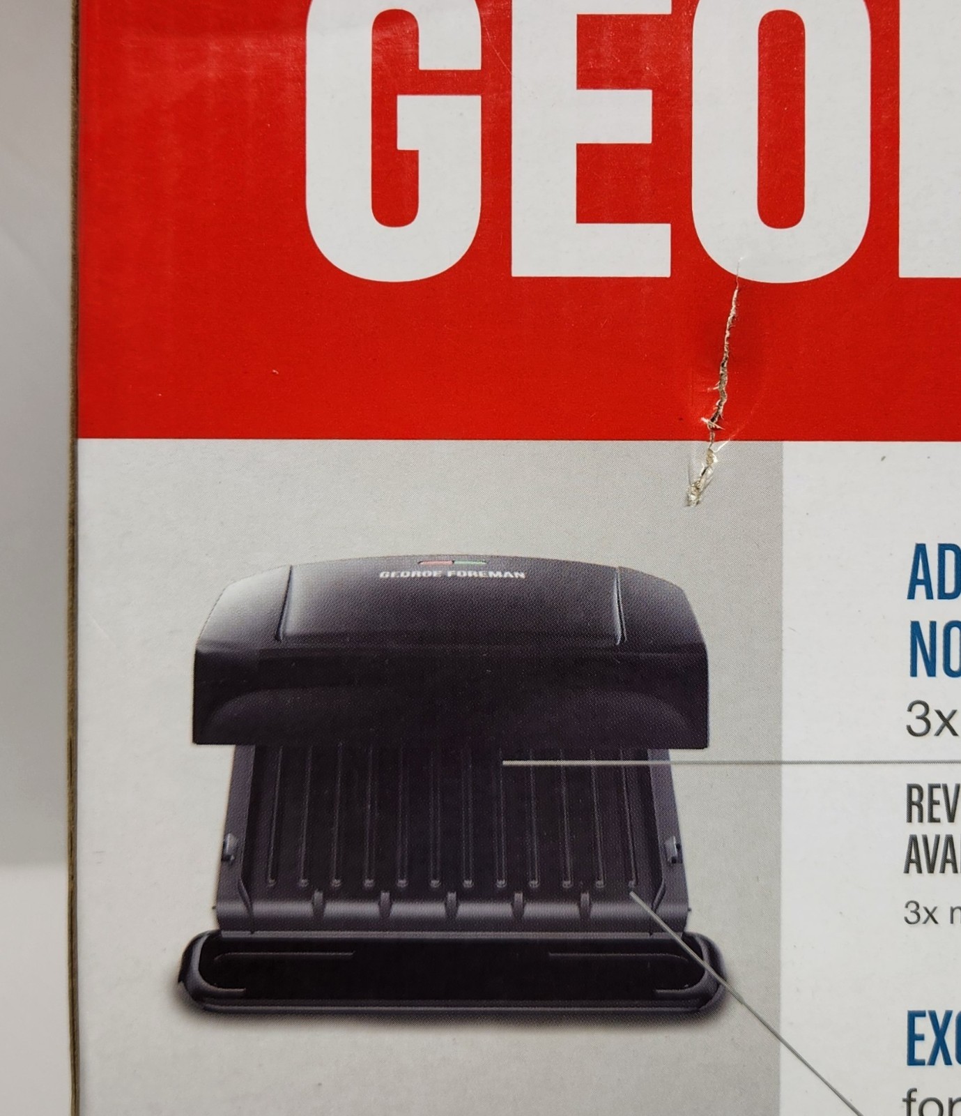 George Foreman Family Size Grill & Panini Press GRP1060B Dishwasher Safe – NEW