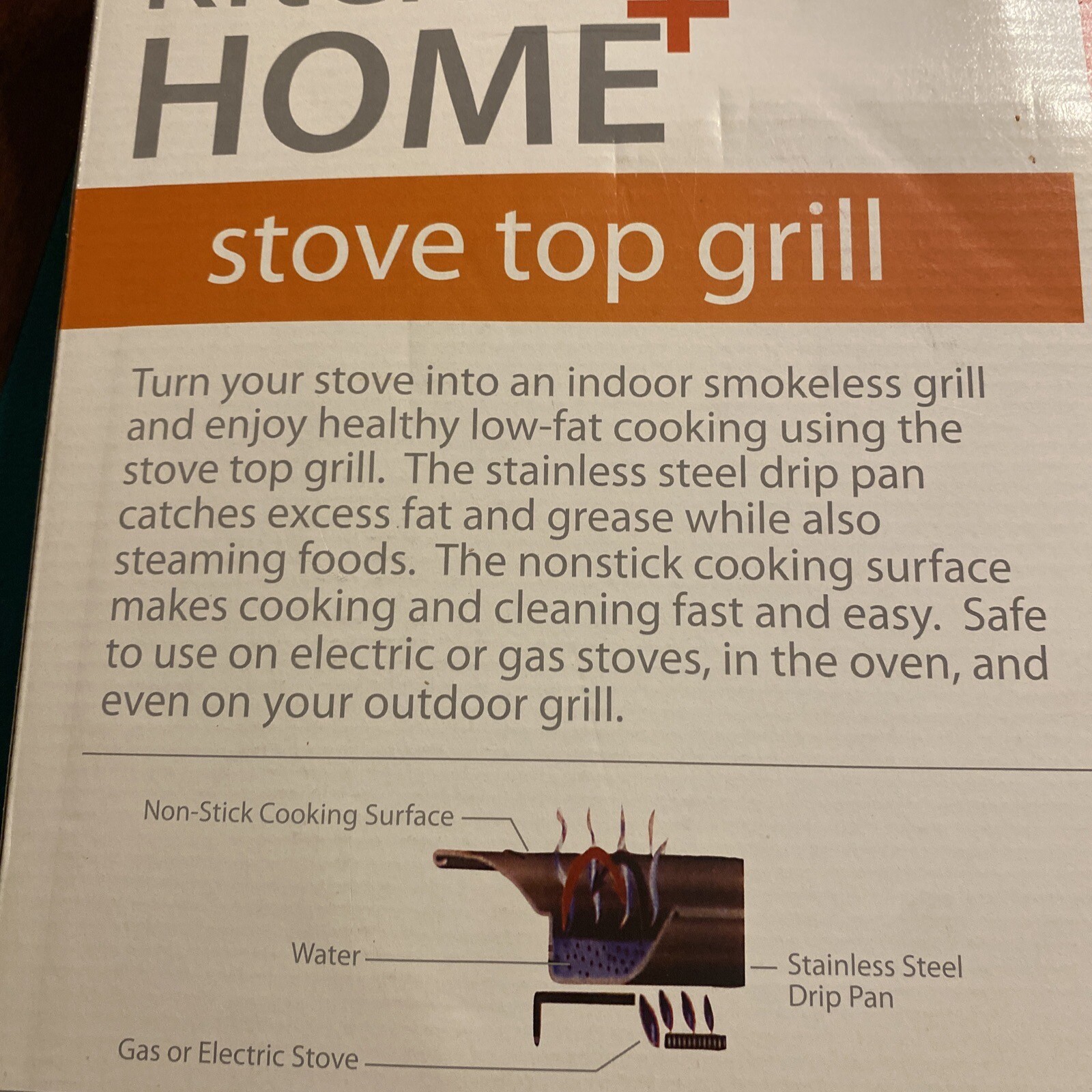 Kitchen + Home Stove Top Smokeless Grill Indoor BBQ,