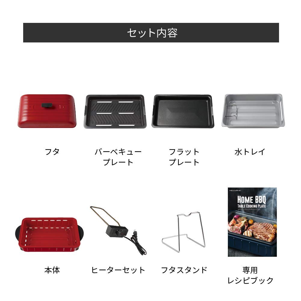 Recolte Home BBQ Electric Grill Hot Plate Red RBQ-1