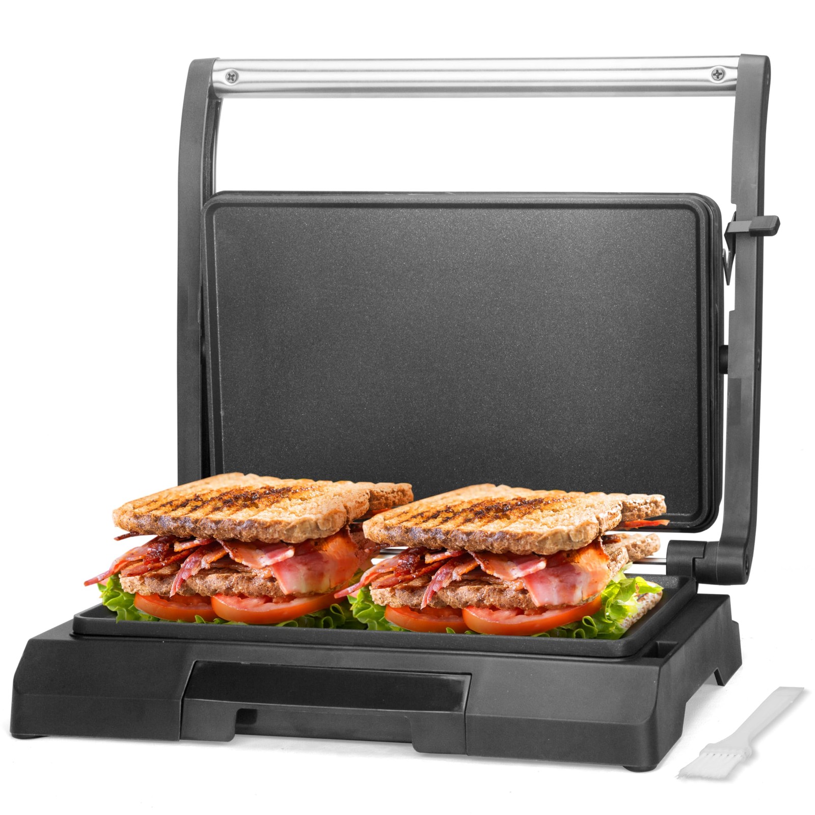Baker’s Friend Mini Panini Press Electric Griddle, 2 Slices of Panini Grill P…