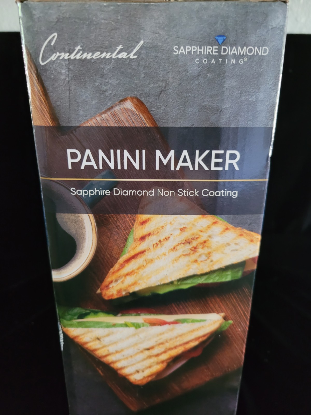 Continental Panini Maker Sapphire Diamond Coating Stainless Handles NEW