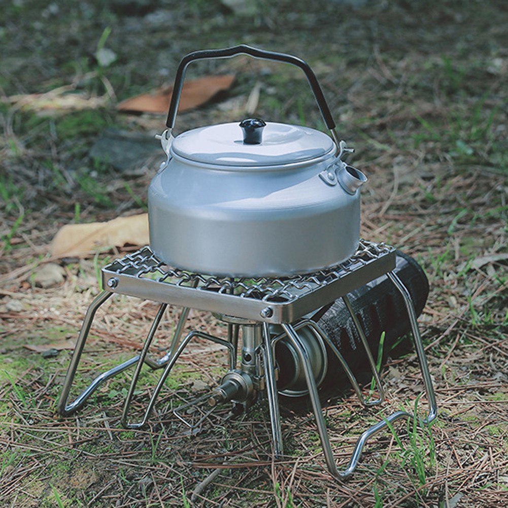 Small Camping Grill with Foldable Legs 201 Stainless Steel Grate Campfire for