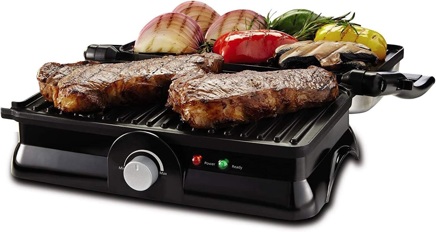 Brand New Sunbeam 2 in 1 Grilled Panini Maker Non-Stick Coated CKSBPM5020, Black
