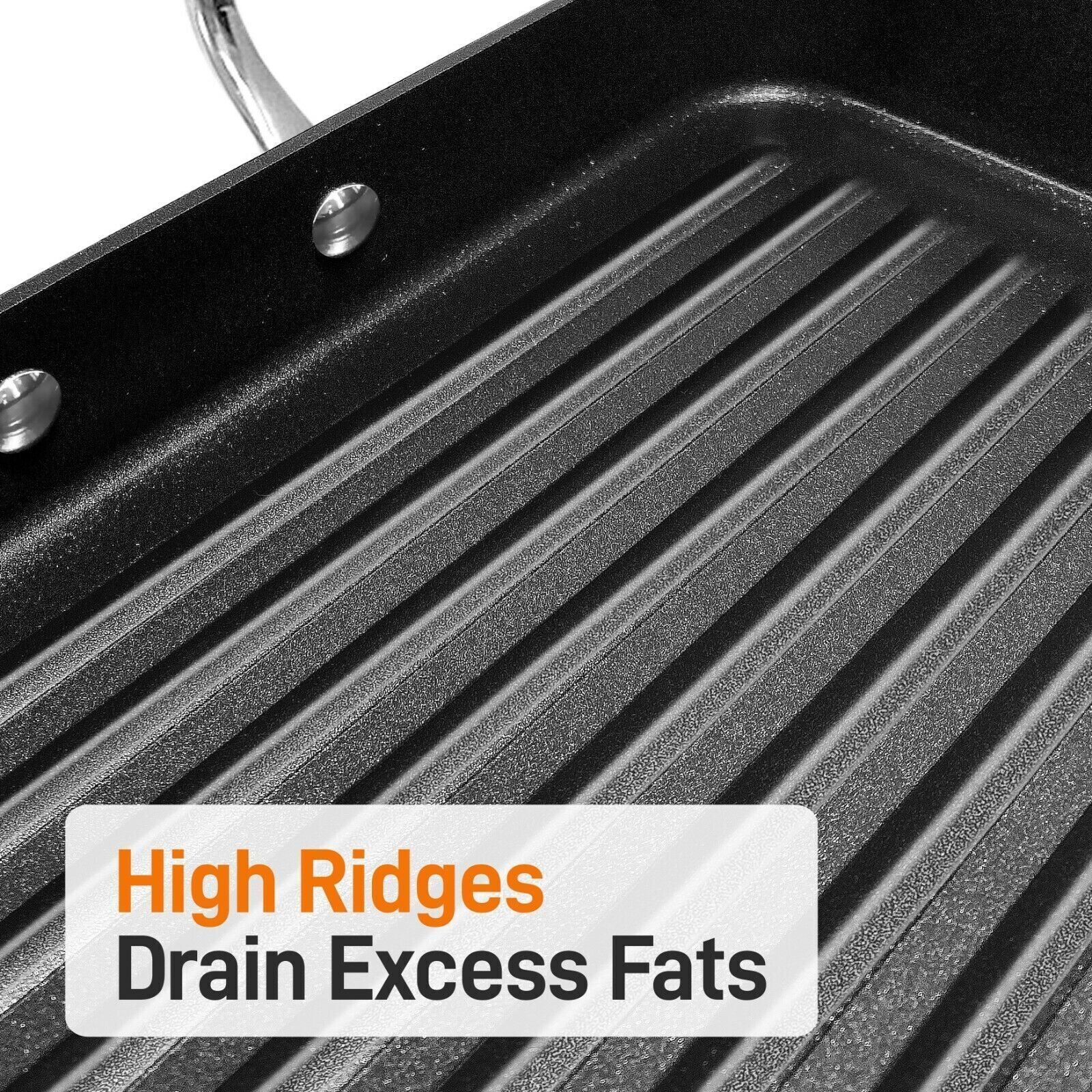 NutriChef Nonstick Grill & Griddle – Dishwasher Safe Double Burner, 20’’ x 13’’