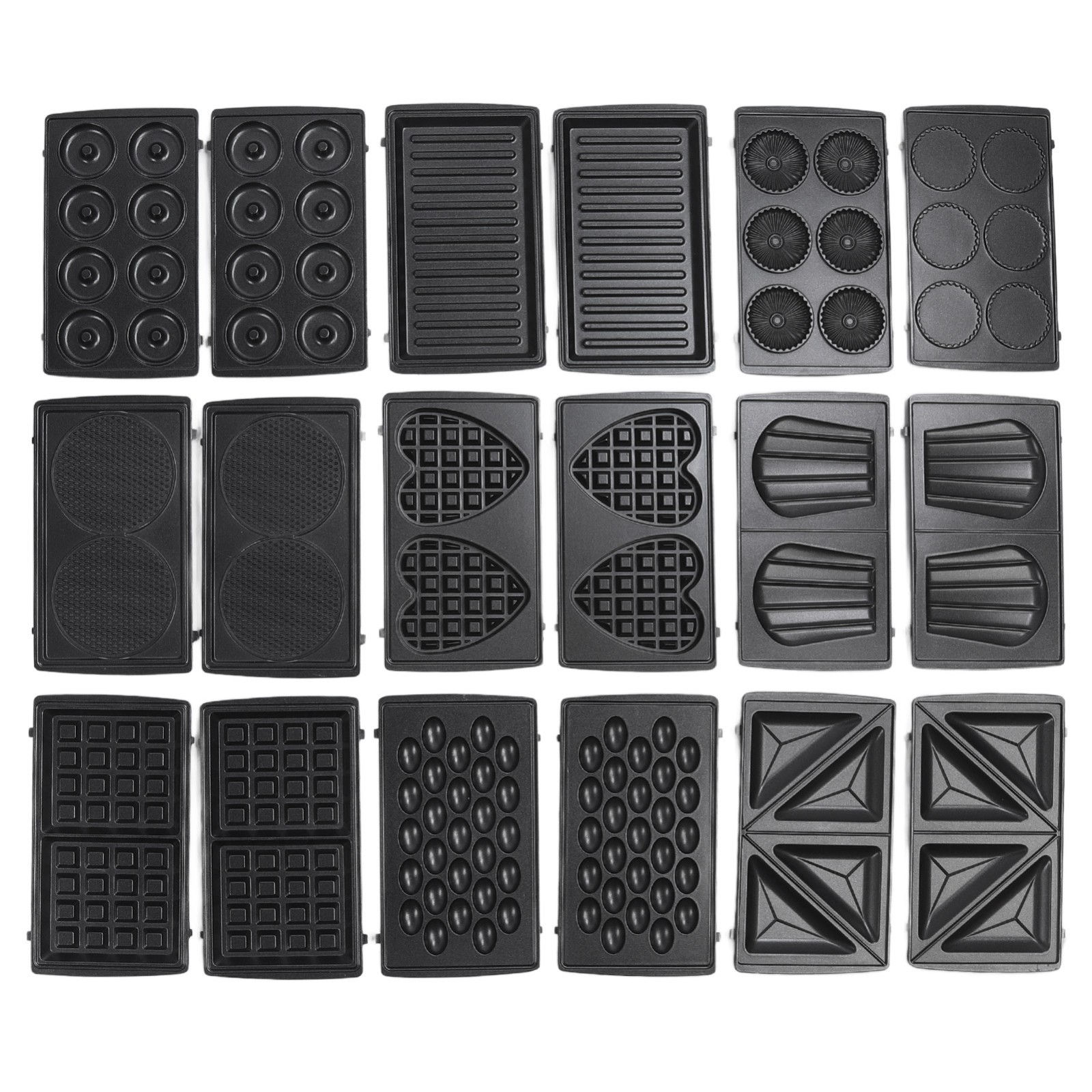 10-in-1 Multifunction Panini Press & Waffle Maker with 10 Plates, US 110V Plug