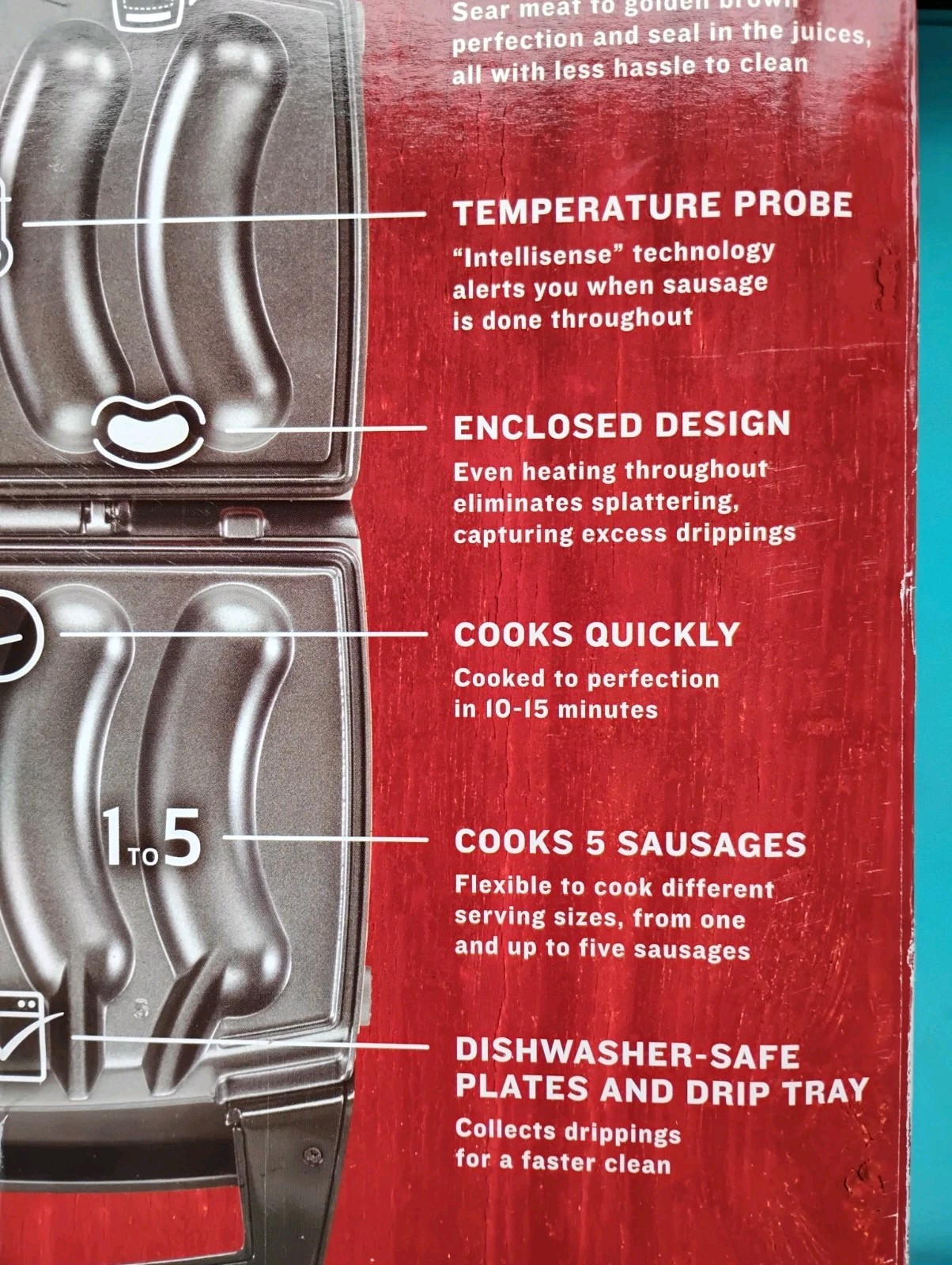 Johnsonville Sizzling Sausage Indoor Electric Grill Countertop Original Box