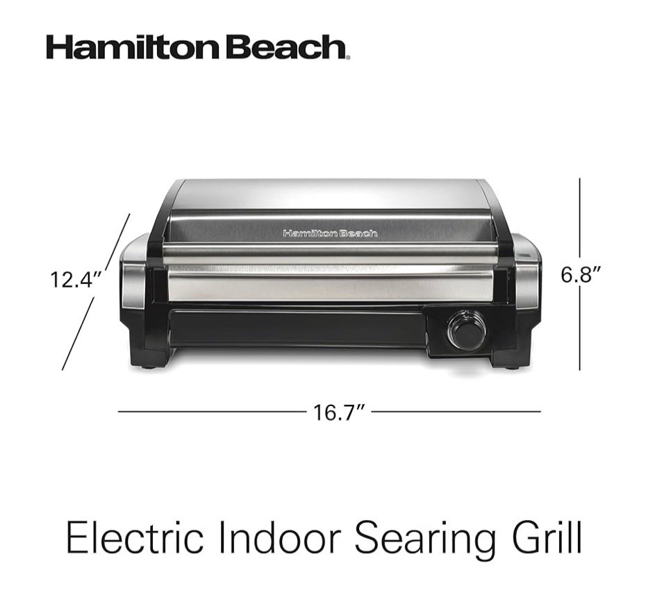 NEW IN BOX Hamilton Beach Electric Indoor Searing Grill Stainless Steel 25360