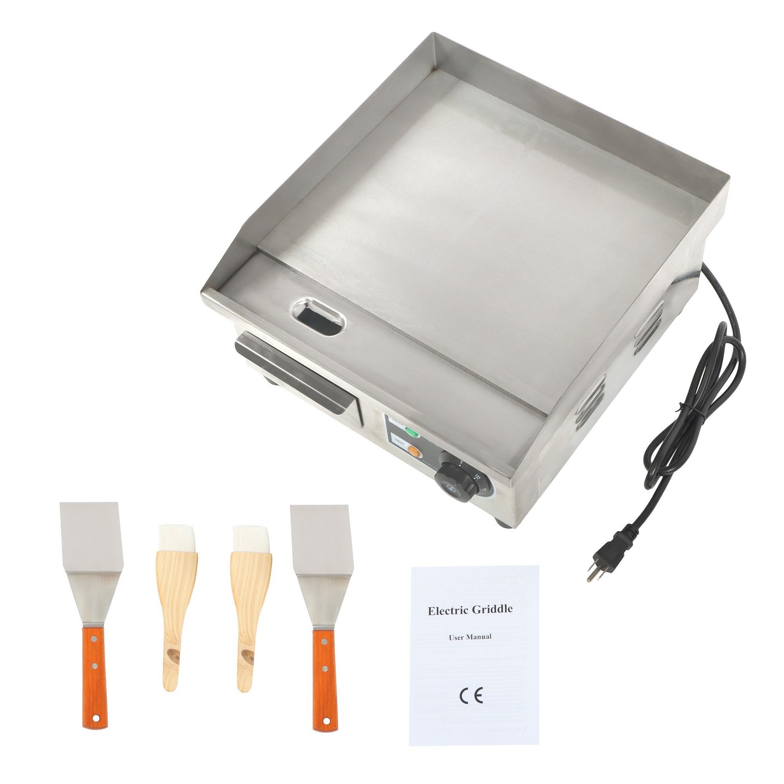 14″ Commercial Electric Griddle 1500 W 122℉-572℉ Countertop Flat Top Grill