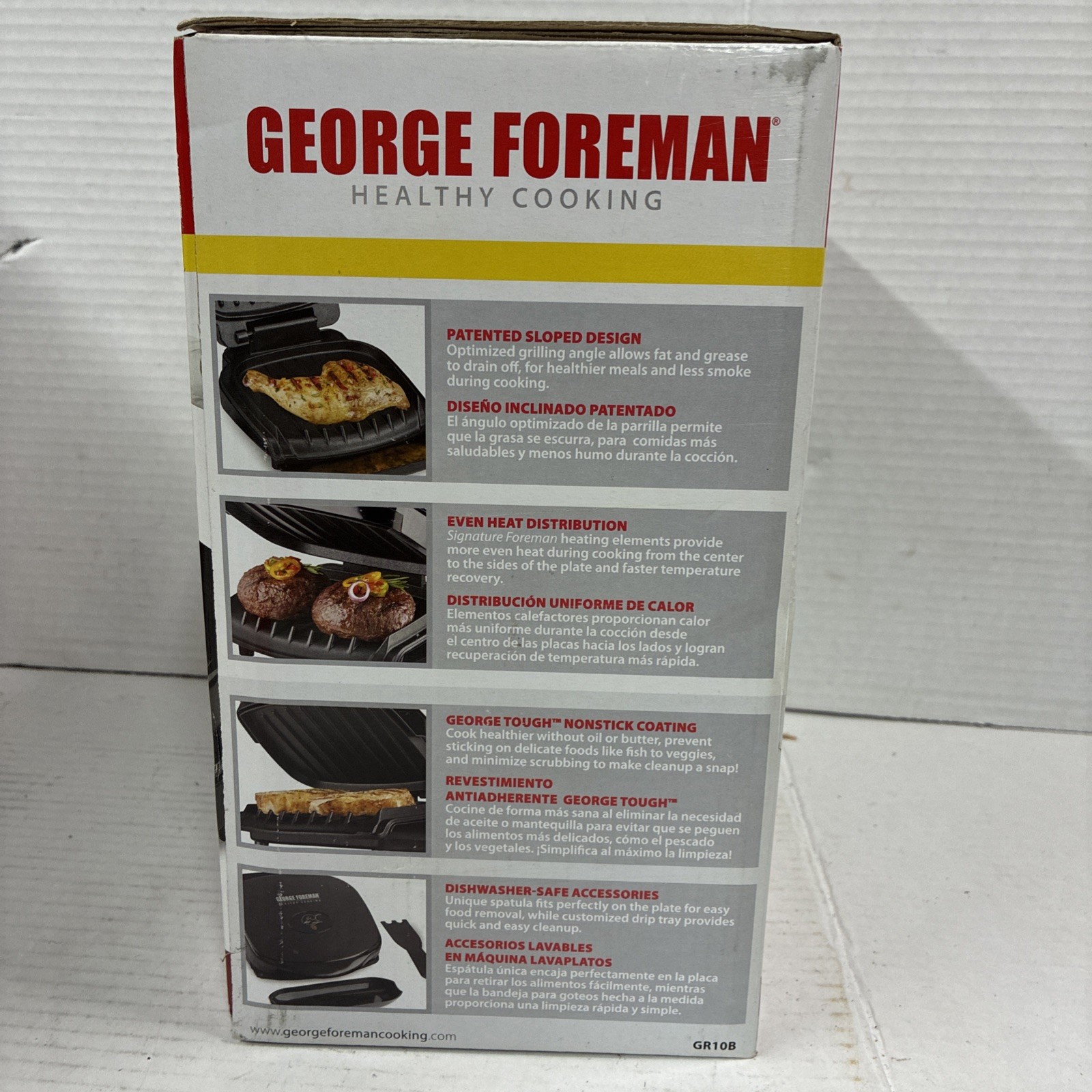 George Foreman Compact 2 Serving Grill Black GR10B New In Box