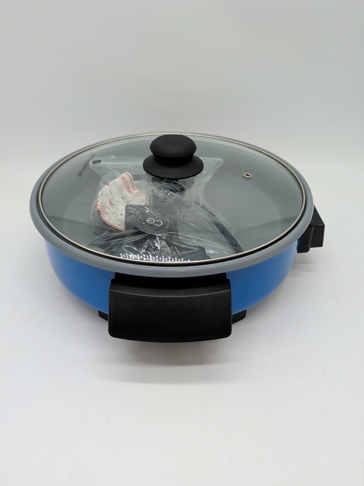 Cook’s Essentials K51077: 11.5″ Non-Stick Rapid Electric Skillet w/ Lid – Blue