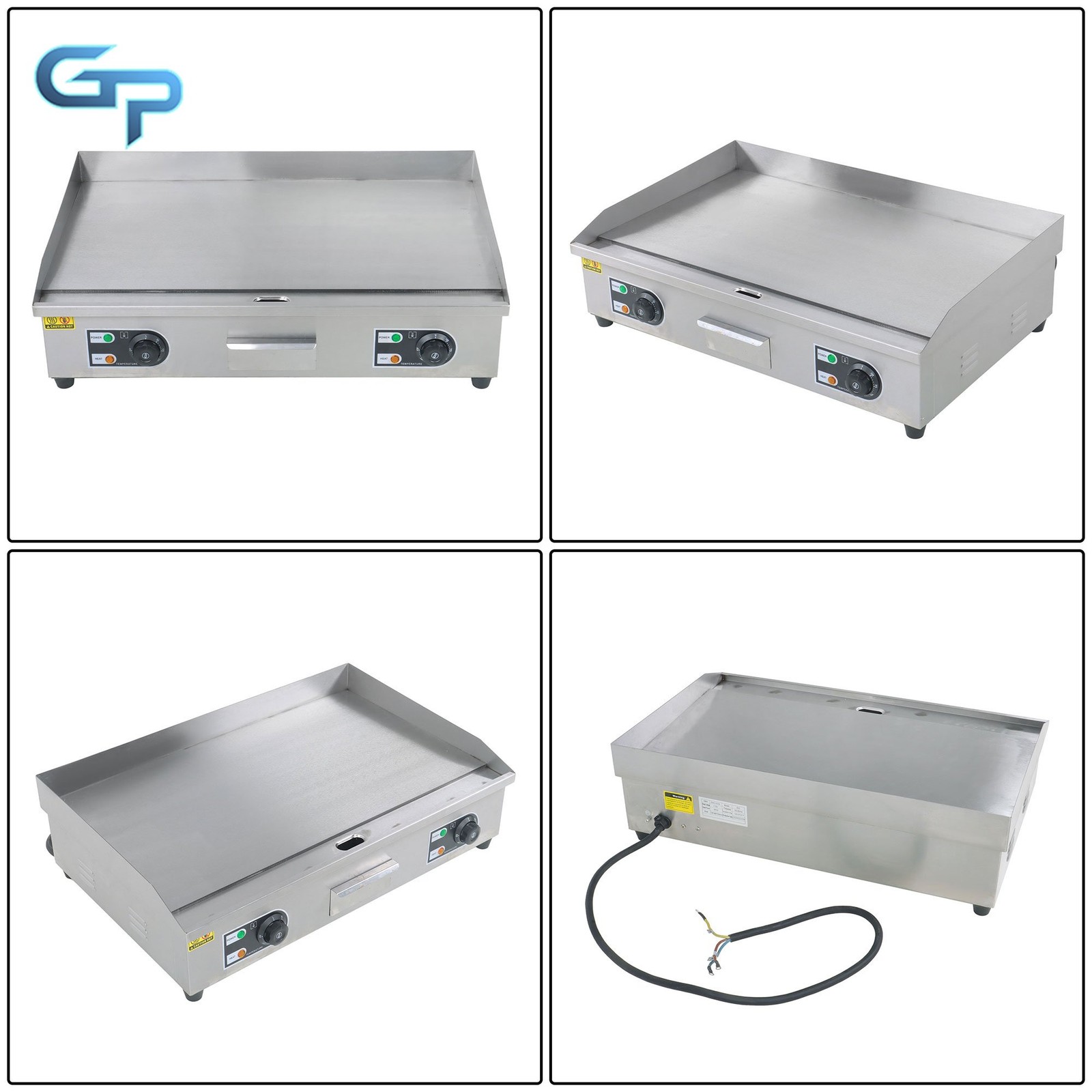 30″ Commercial Electric Griddle Countertop Flat Top Grill 3000W Full Flat