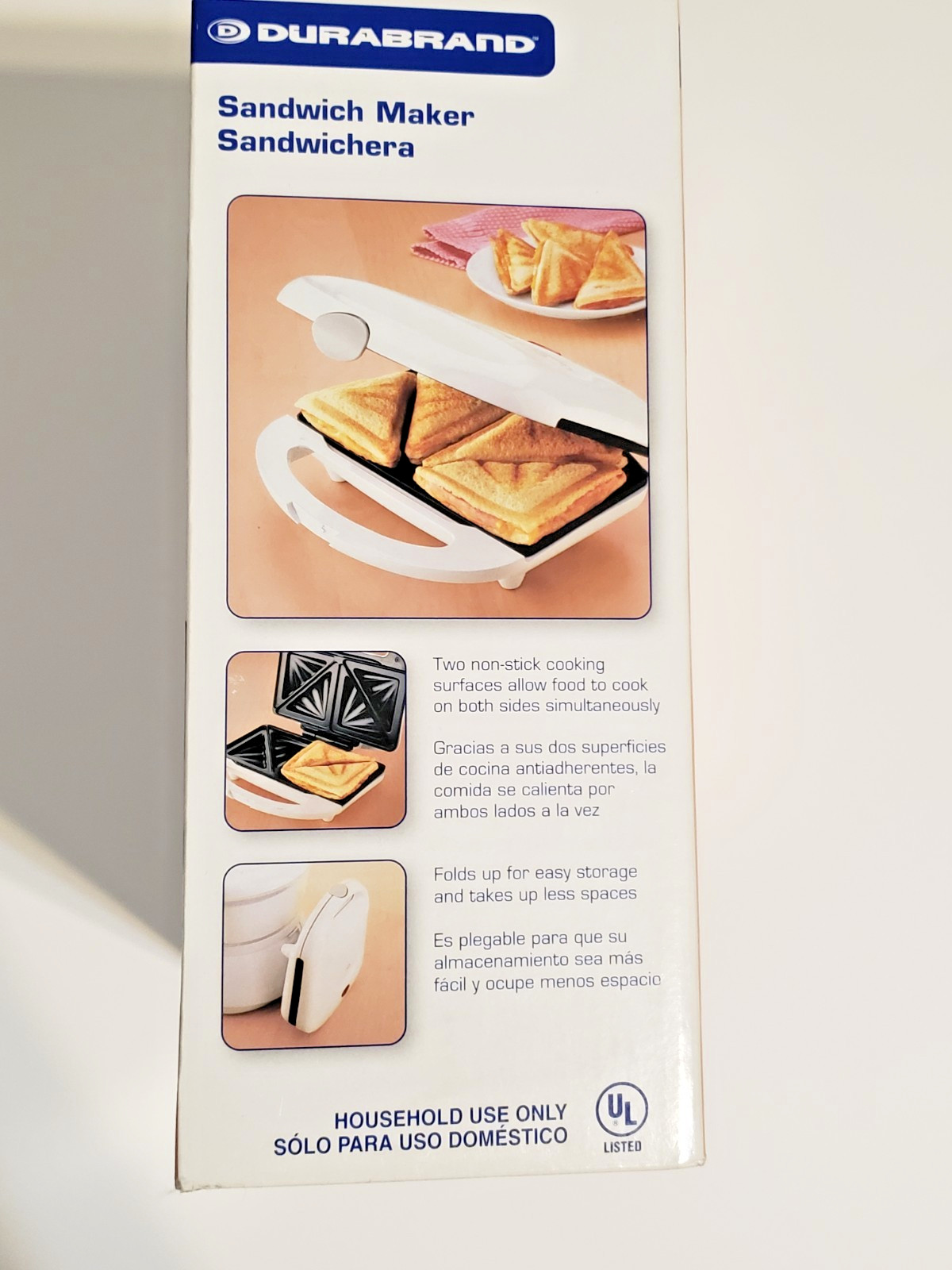 Durabrand Non-stick Sandwich Maker Sandwiches White New in Box