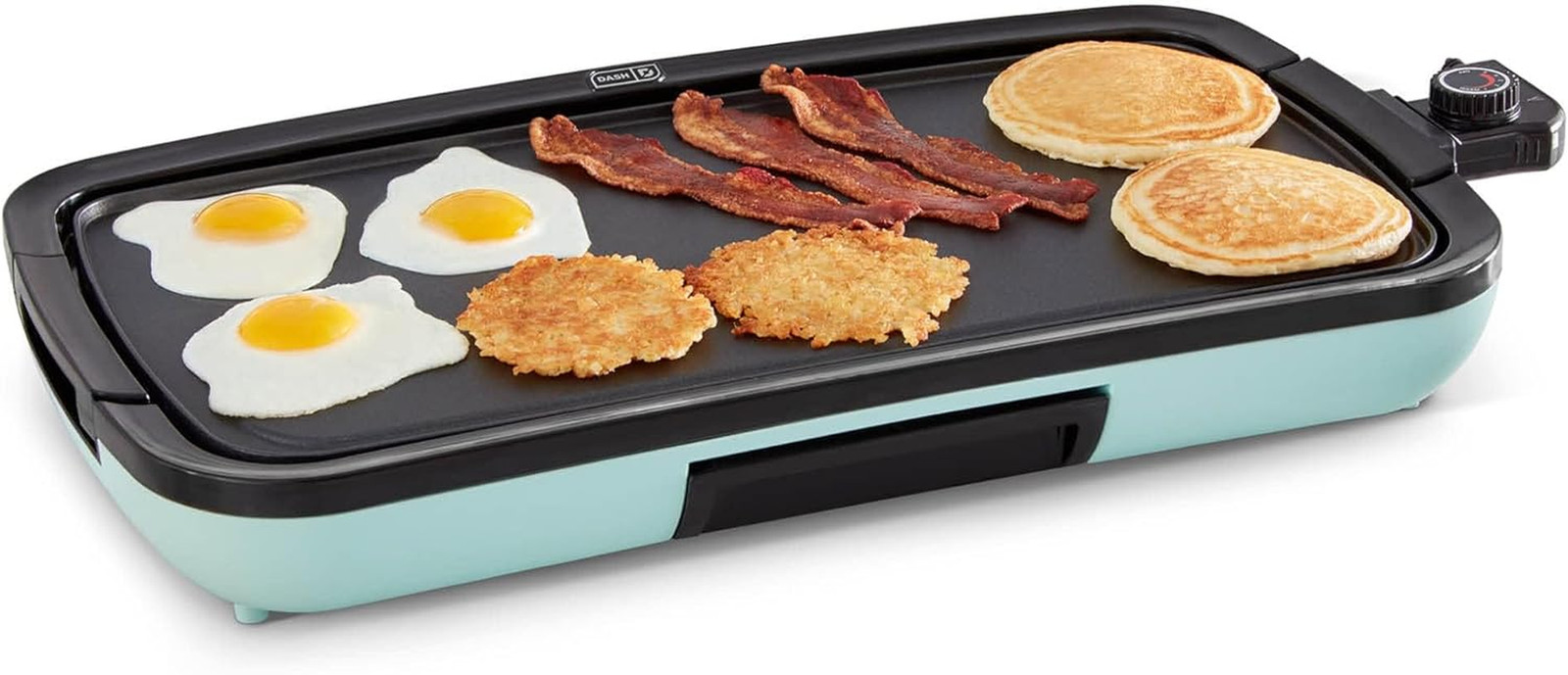 Electric Nonstick Griddle with Removable Plate, Easy-Clean Surface, Aqua