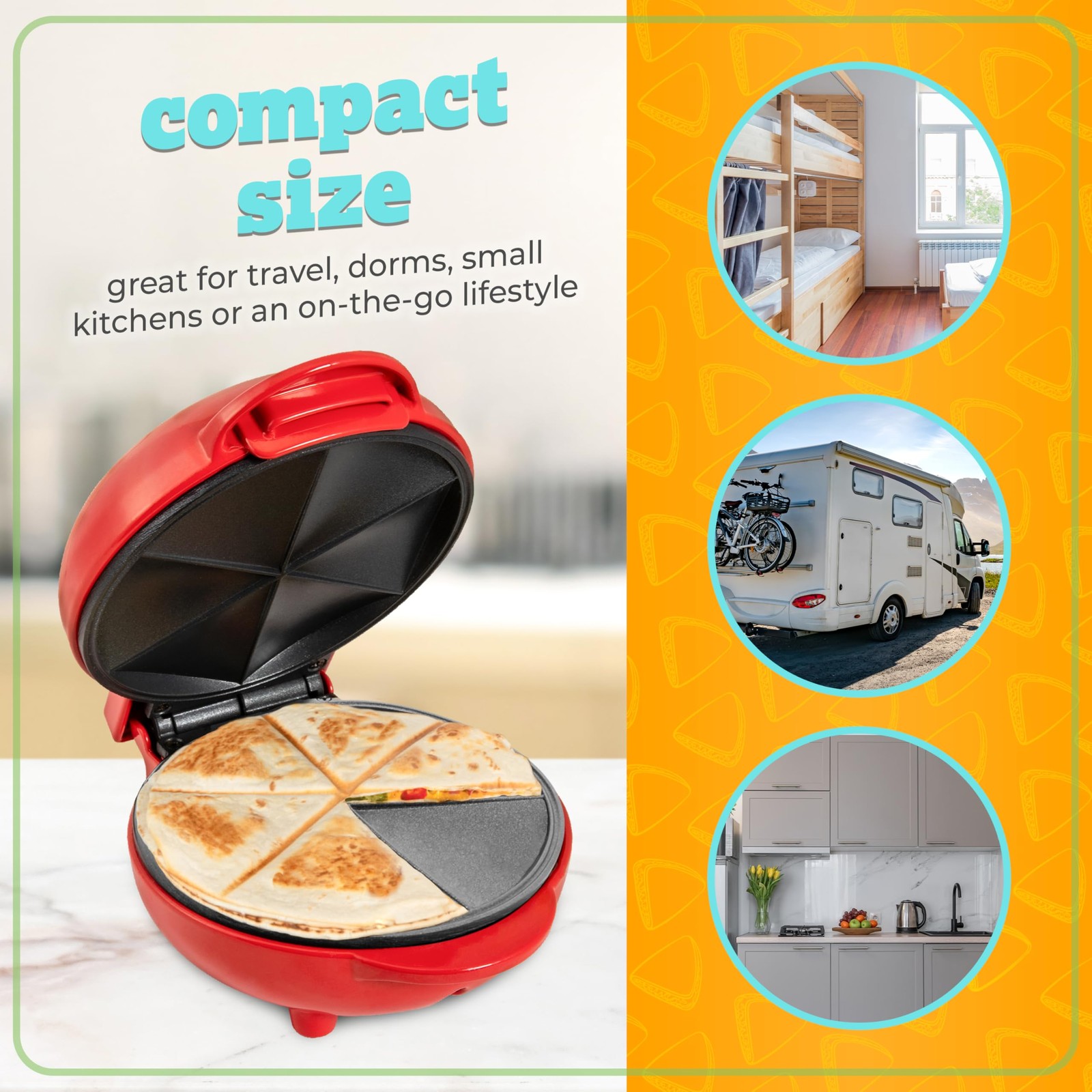 Nostalgia Taco Tuesday Quesadilla Maker – Fits up to 5½-Inch or Street Red