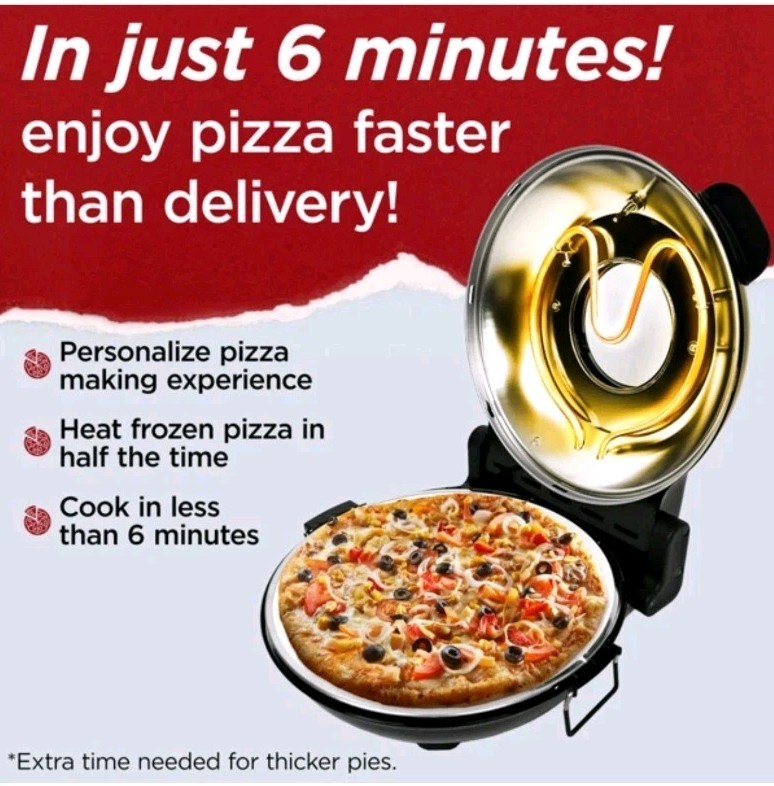 Culinary Chef Indoor Countertop Pizza Oven Pizza Stone High Temperature New