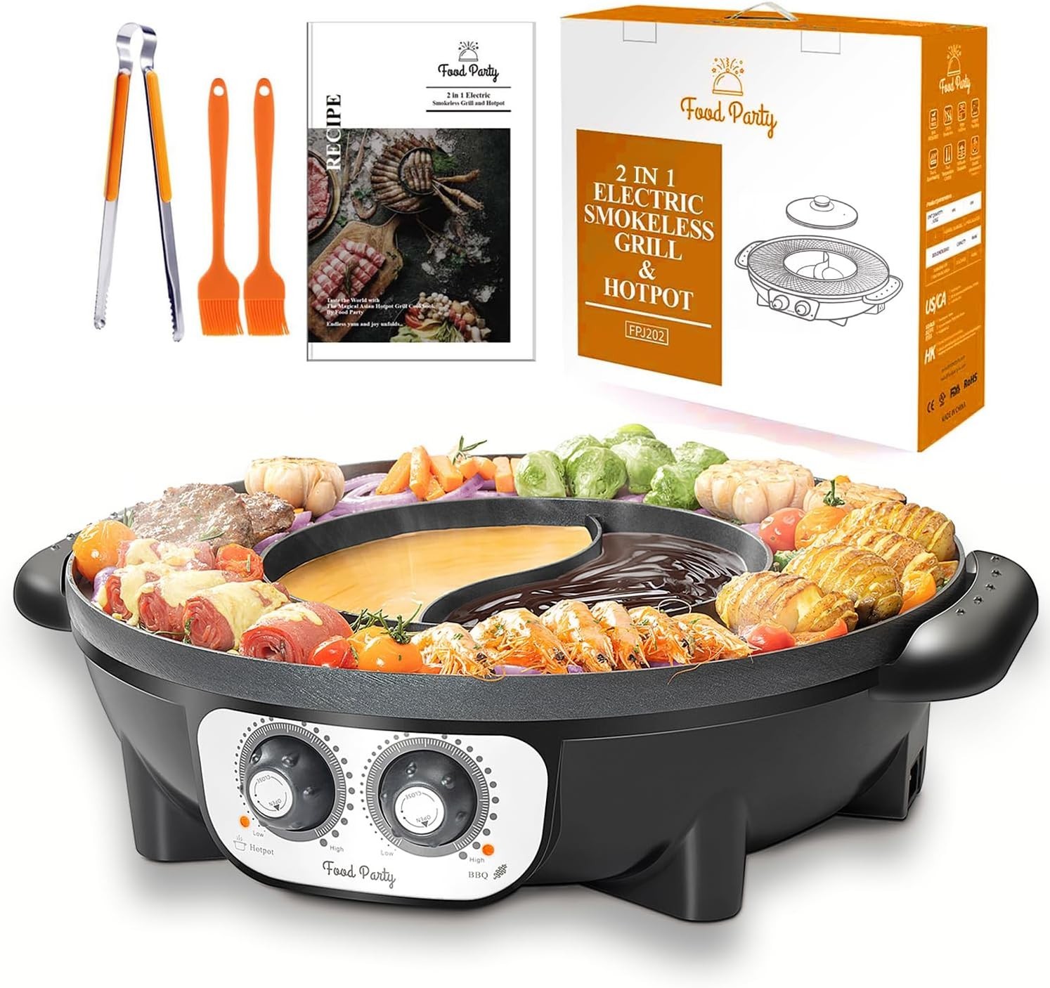 Luxury Smokeless 2-in-1 Electric Grill and Hot Pot for Perfect Indoor Dining