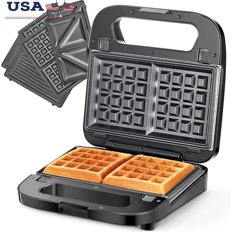 3 in 1 Sandwich Maker Non Stick Plates Easy Clean Quick Breakfast Grill New