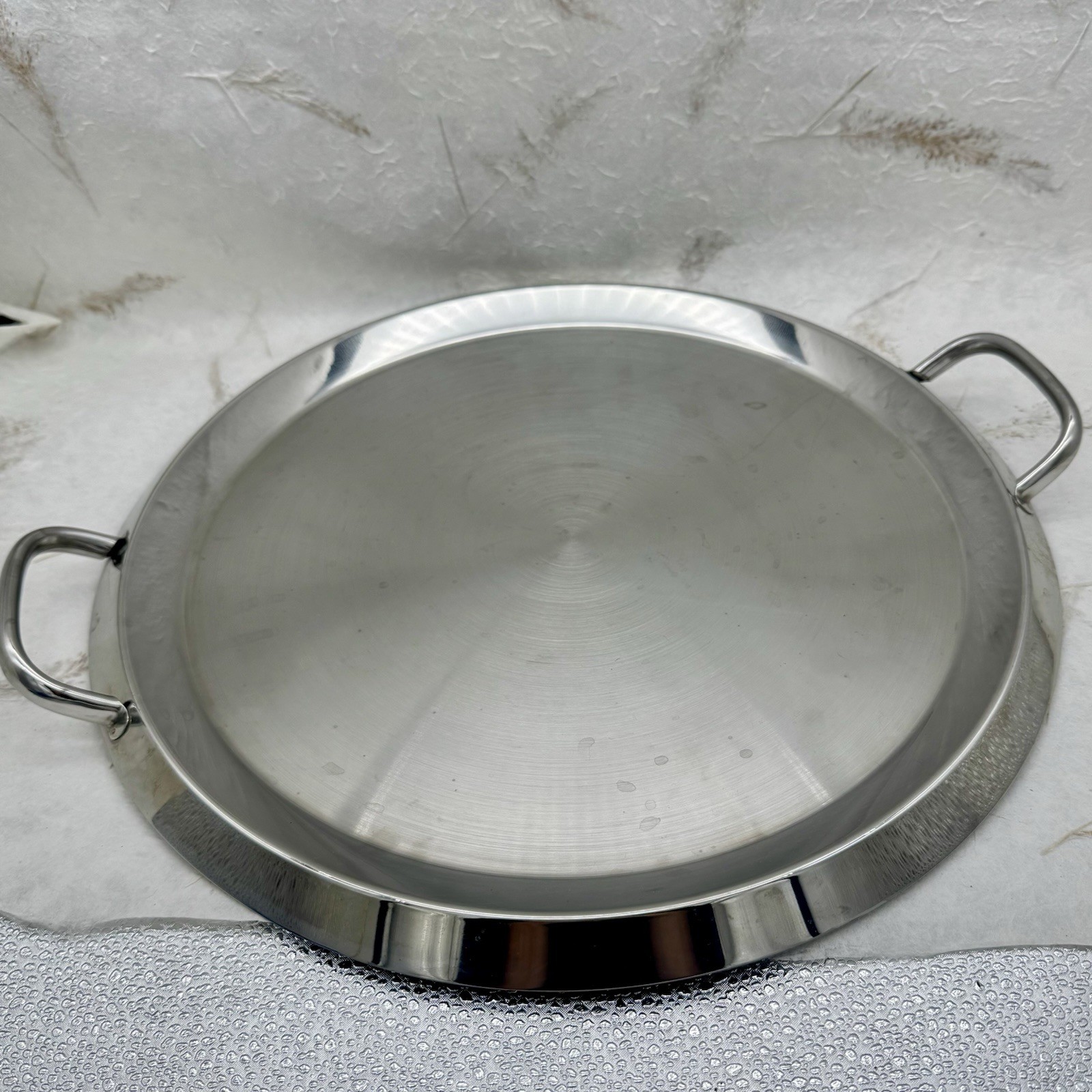 Silampos Portugal Stainless Steel Round Griddle With Handles Heavy Duty 15” D