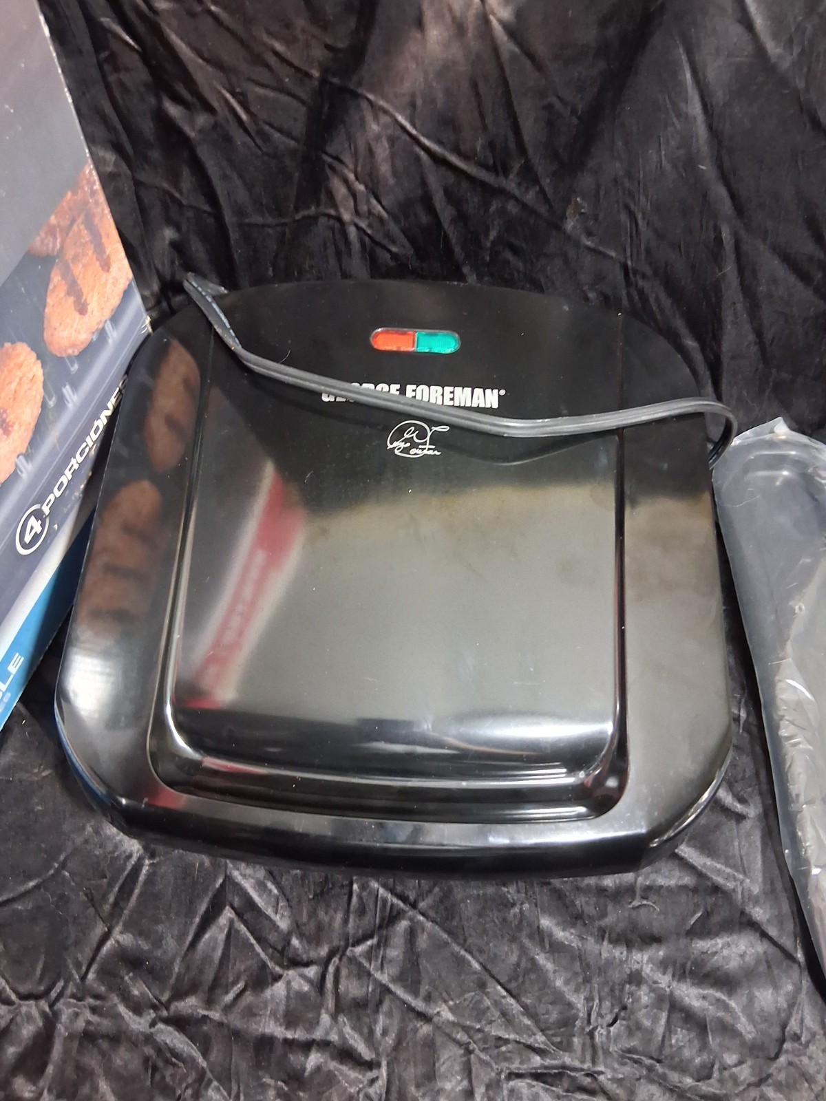 George Foreman GRP1060B Removable Plate Grill 4-Serving Black Used Tested