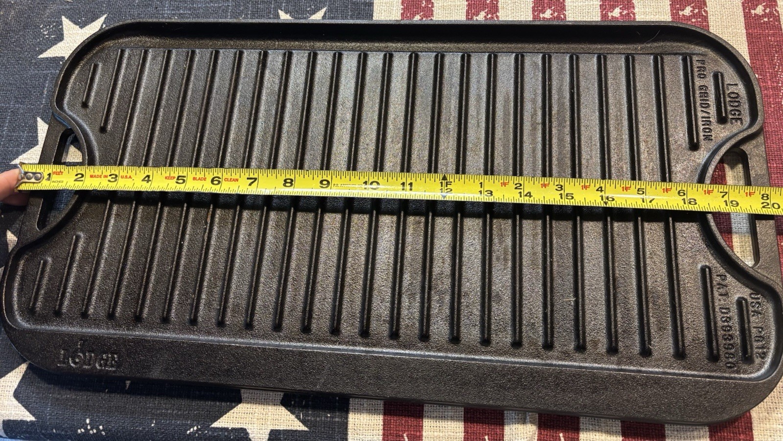 LODGE PRO GRID CAST IRON REVERSIBLE GRIDDLE/GRILL USA Made