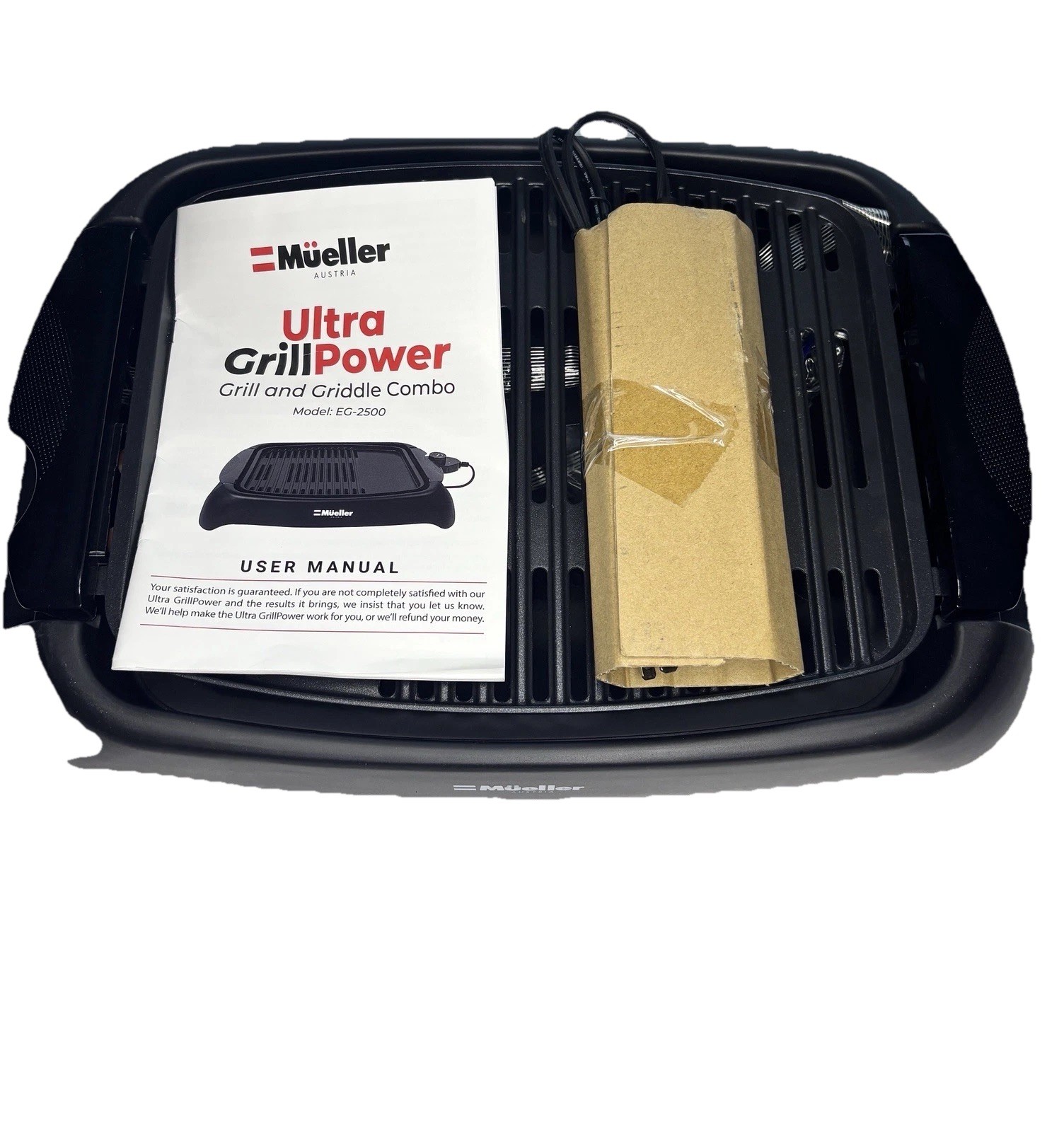 Mueller Austria 2-in-1 Indoor Grill & Griddle Black Nonstick Temperature Control