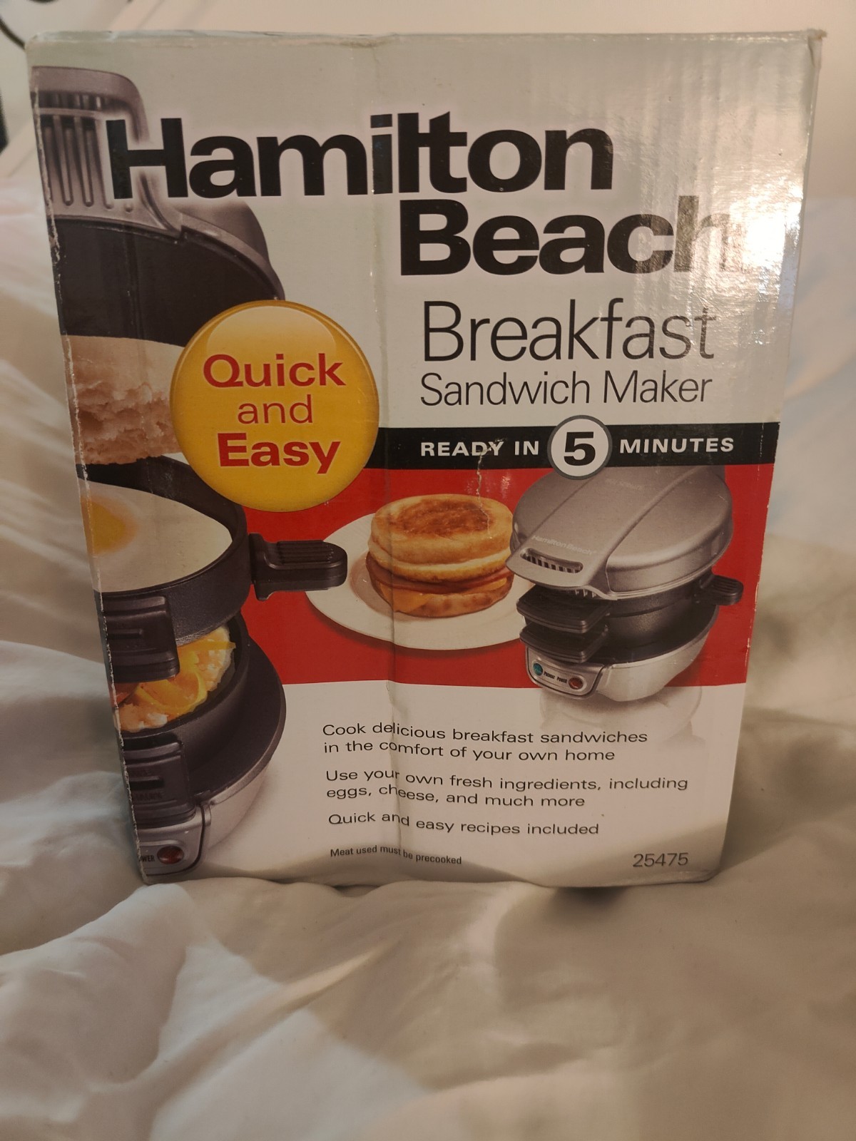 Hamilton Beach Breakfast Sandwich Maker, sealed new in box 25475MN