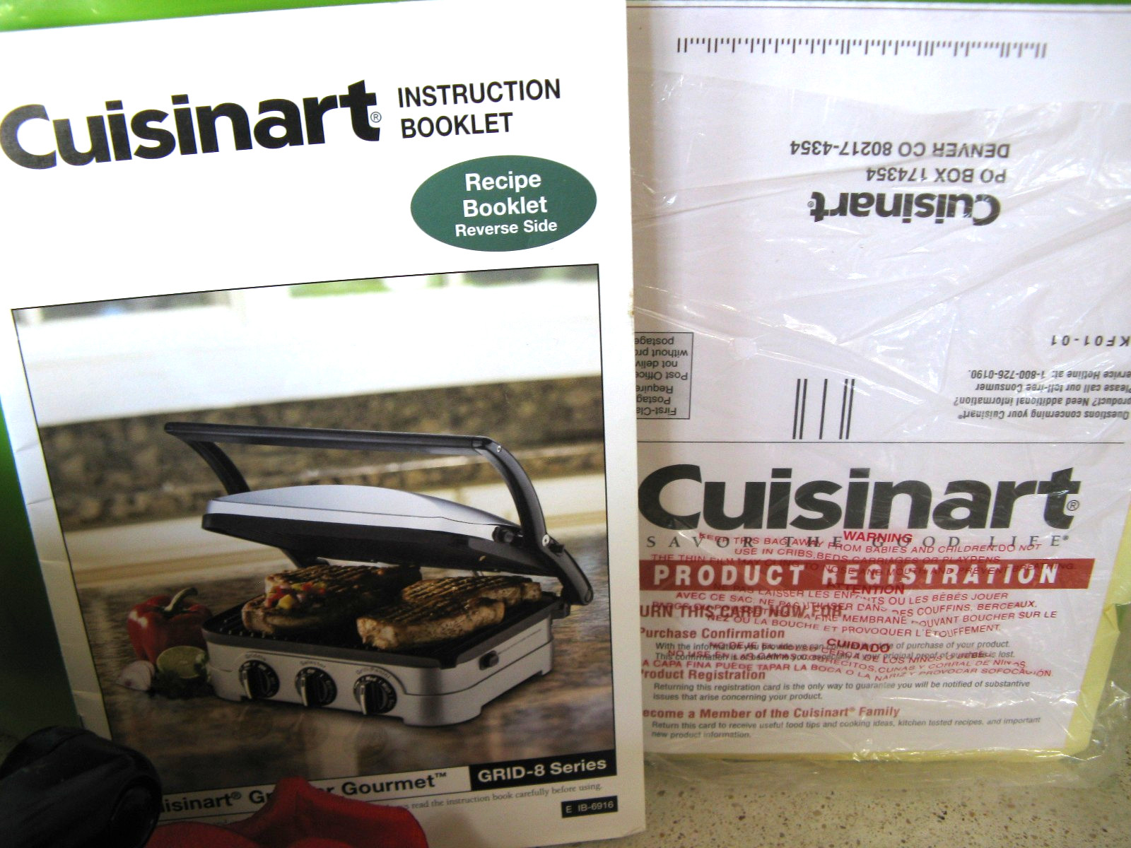 Griddler Gourmet by Cuisinart Electric Panini Grill Griddle Model No. GRID-8PC