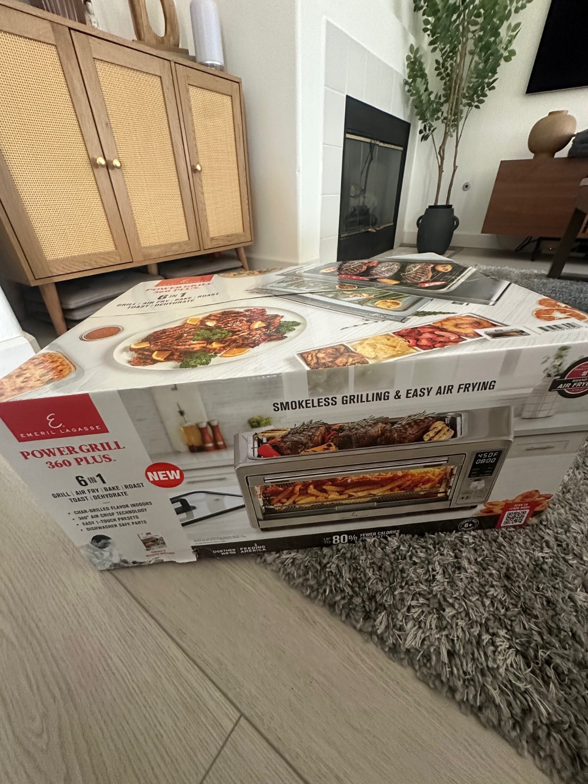 Emeril Lagasse Power Grill 360 Plus,6-in-1 Electric Indoor Grill Air Fryer NEW