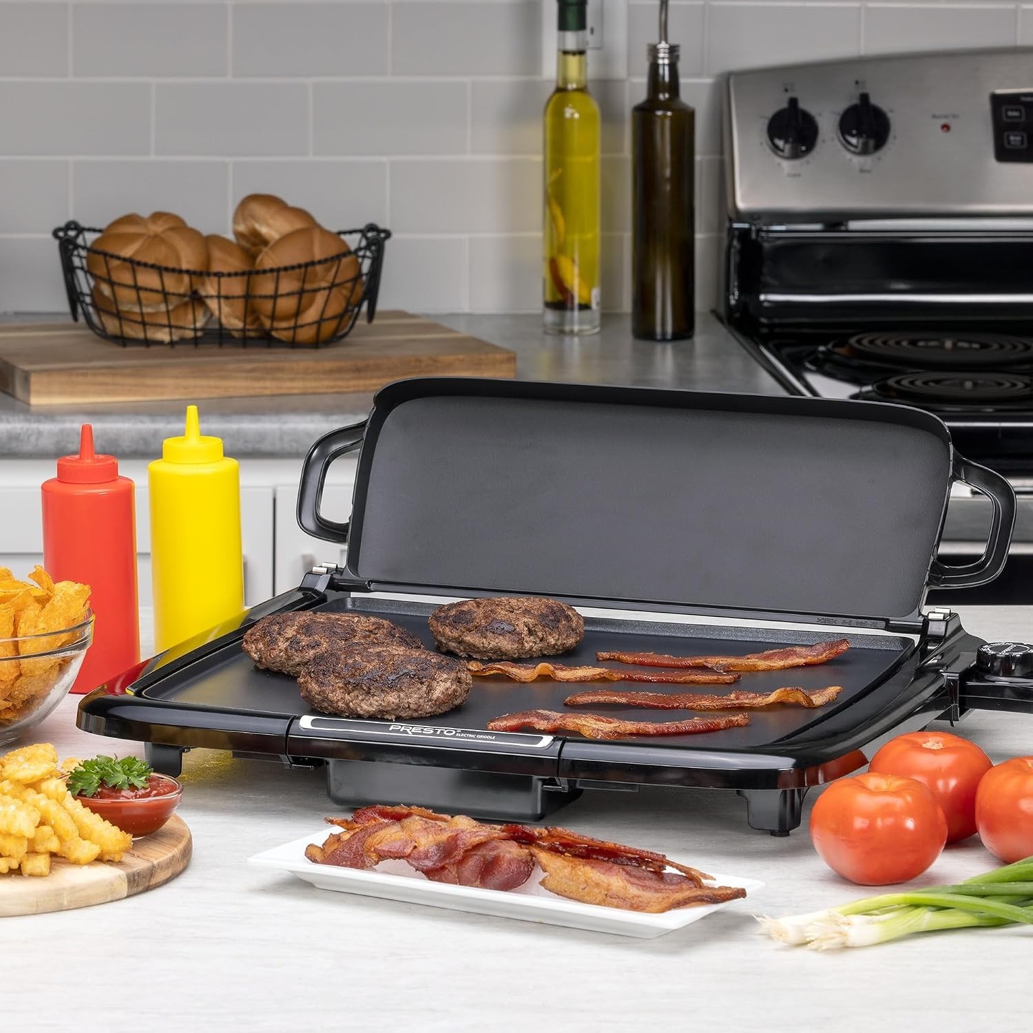 XL Cool-Touch Electric Griddle and Warmer Plus